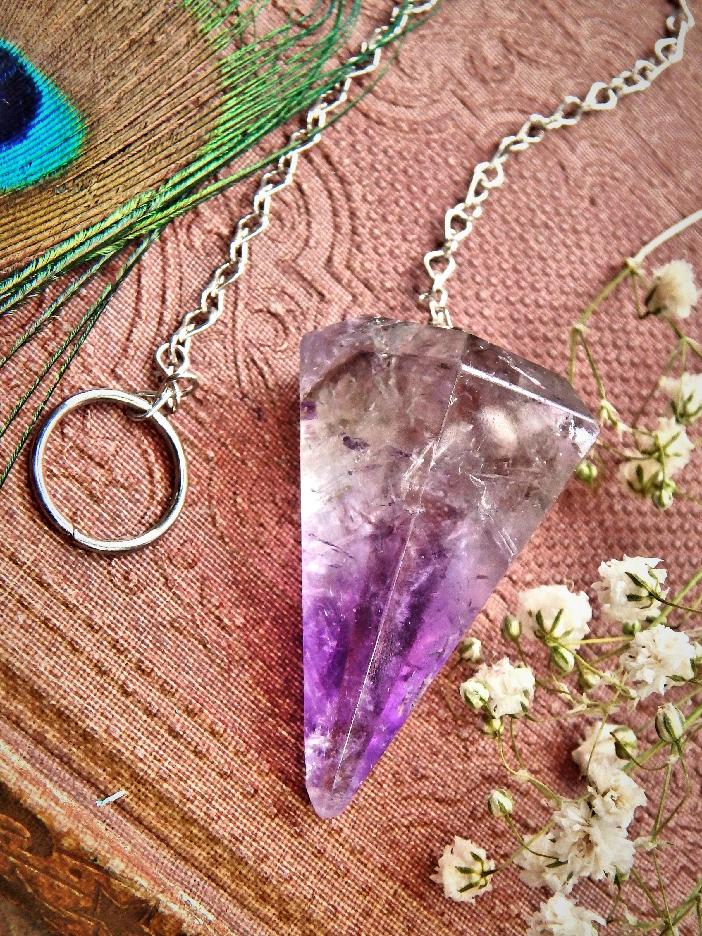 Fabulous Optical Purple Amethyst Pendulum - Earth Family Crystals