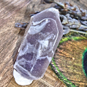 Beautiful Druzy Crusted Brandberg Amethyst Collectors Point From Namibia - Earth Family Crystals