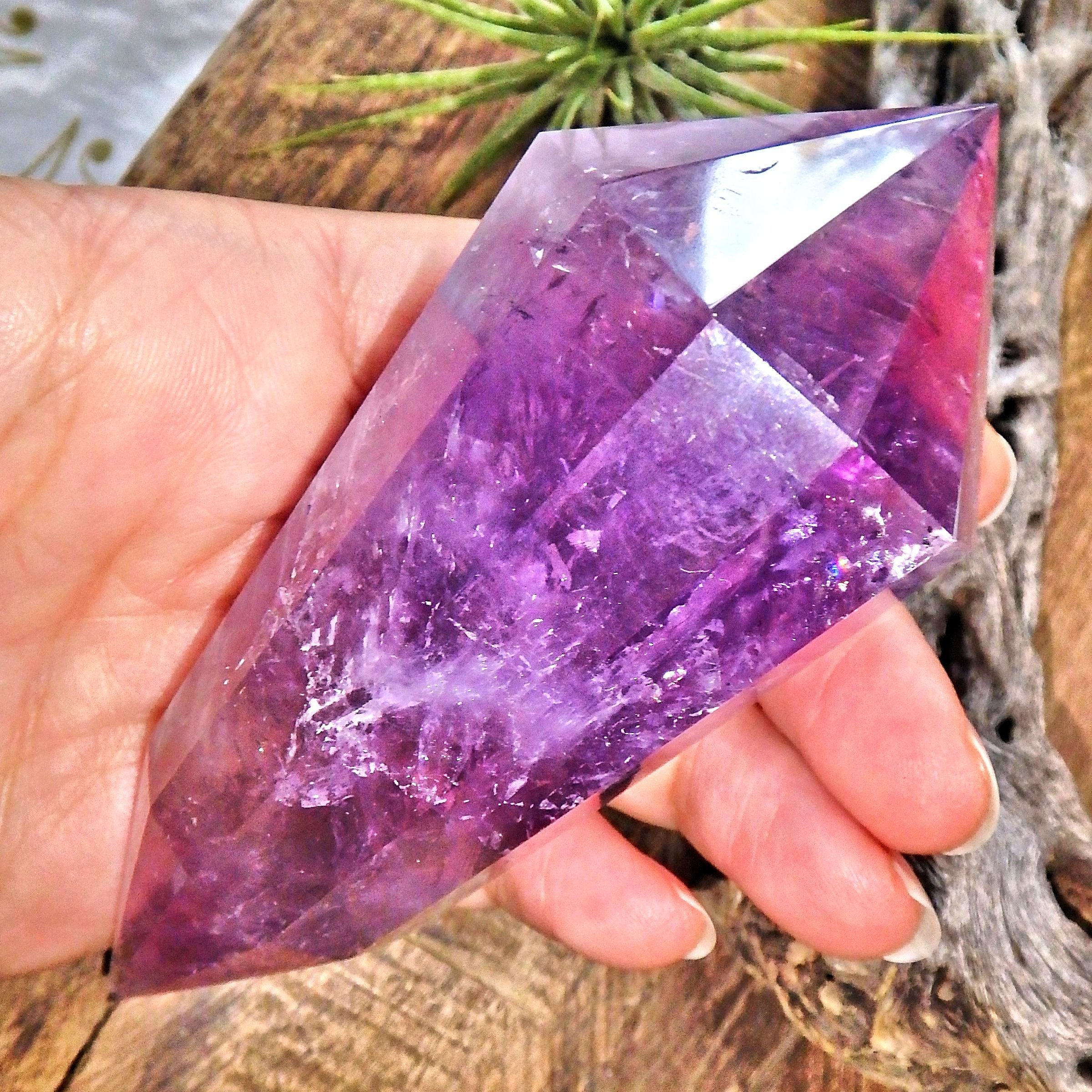 Stunning Chunky Purple Amethyst Vogel Carving From Brazil - Earth Family Crystals