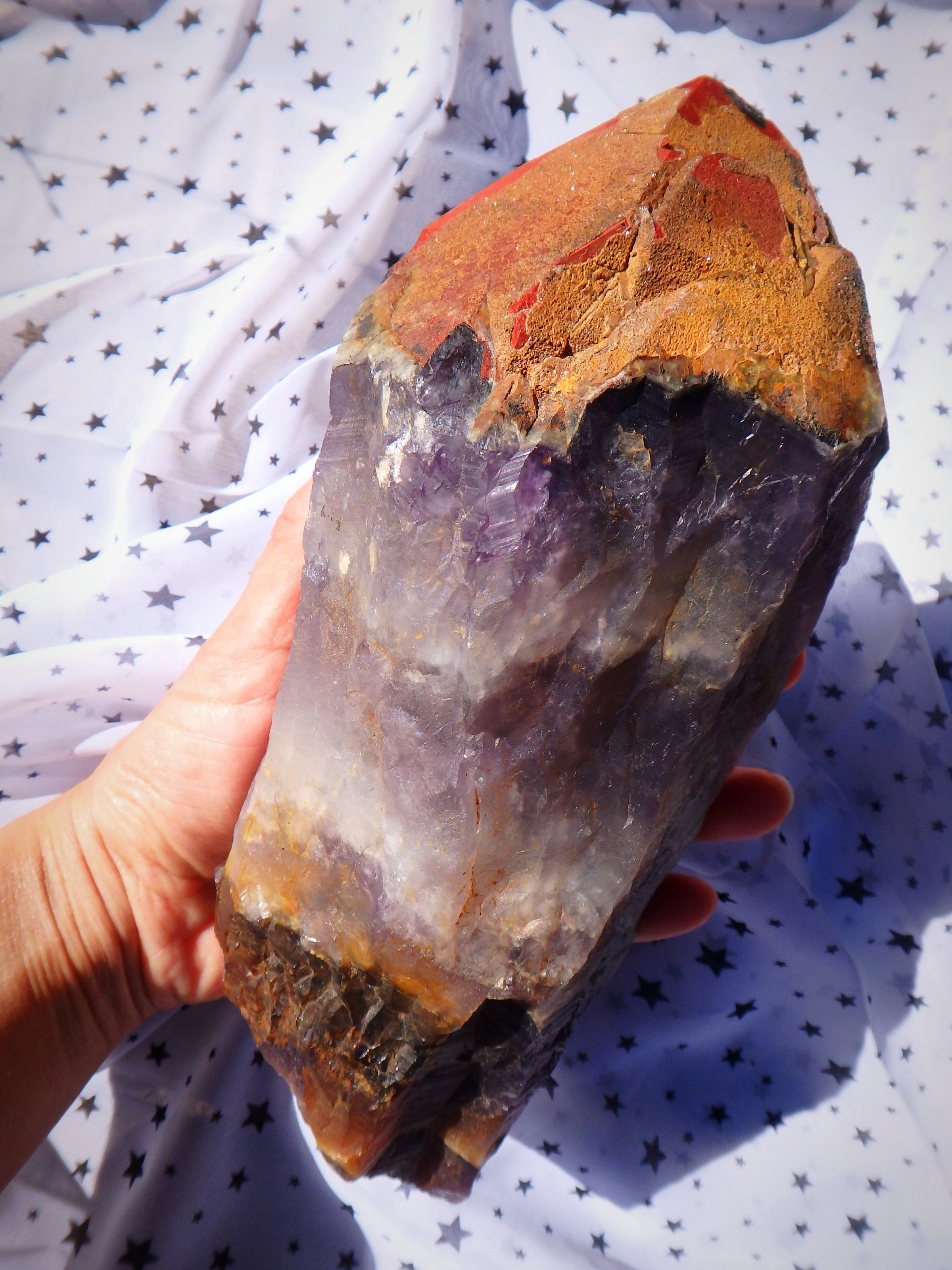 XXL Magnificent Genuine Auralite-23 Red Tipped Elestial Point With Record Keepers & Self Healing From Ontario, Canada - Earth Family Crystals