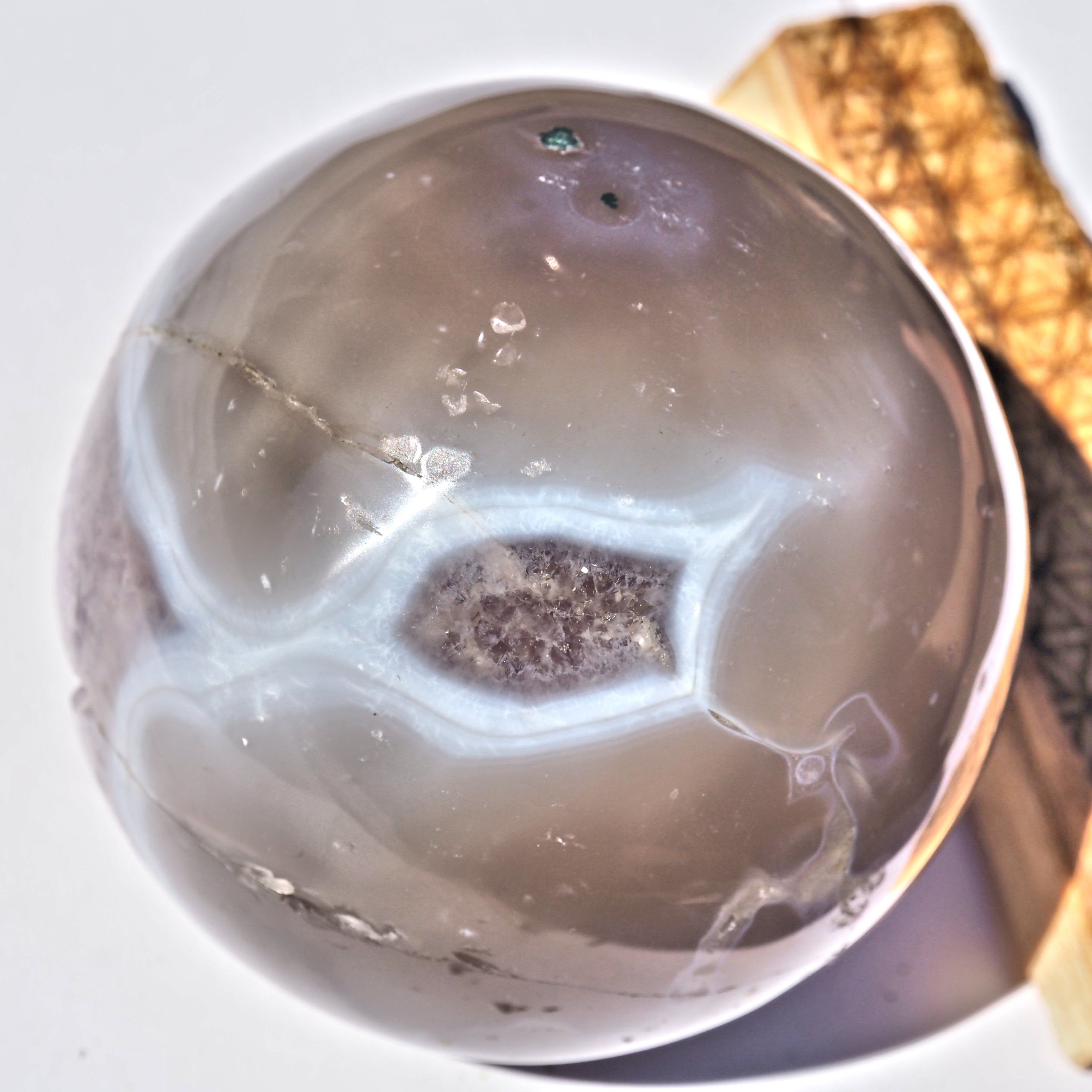 Fascinating Beauty! Large Deep Druzy Amethyst & Agate Geode From Brazil - Earth Family Crystals