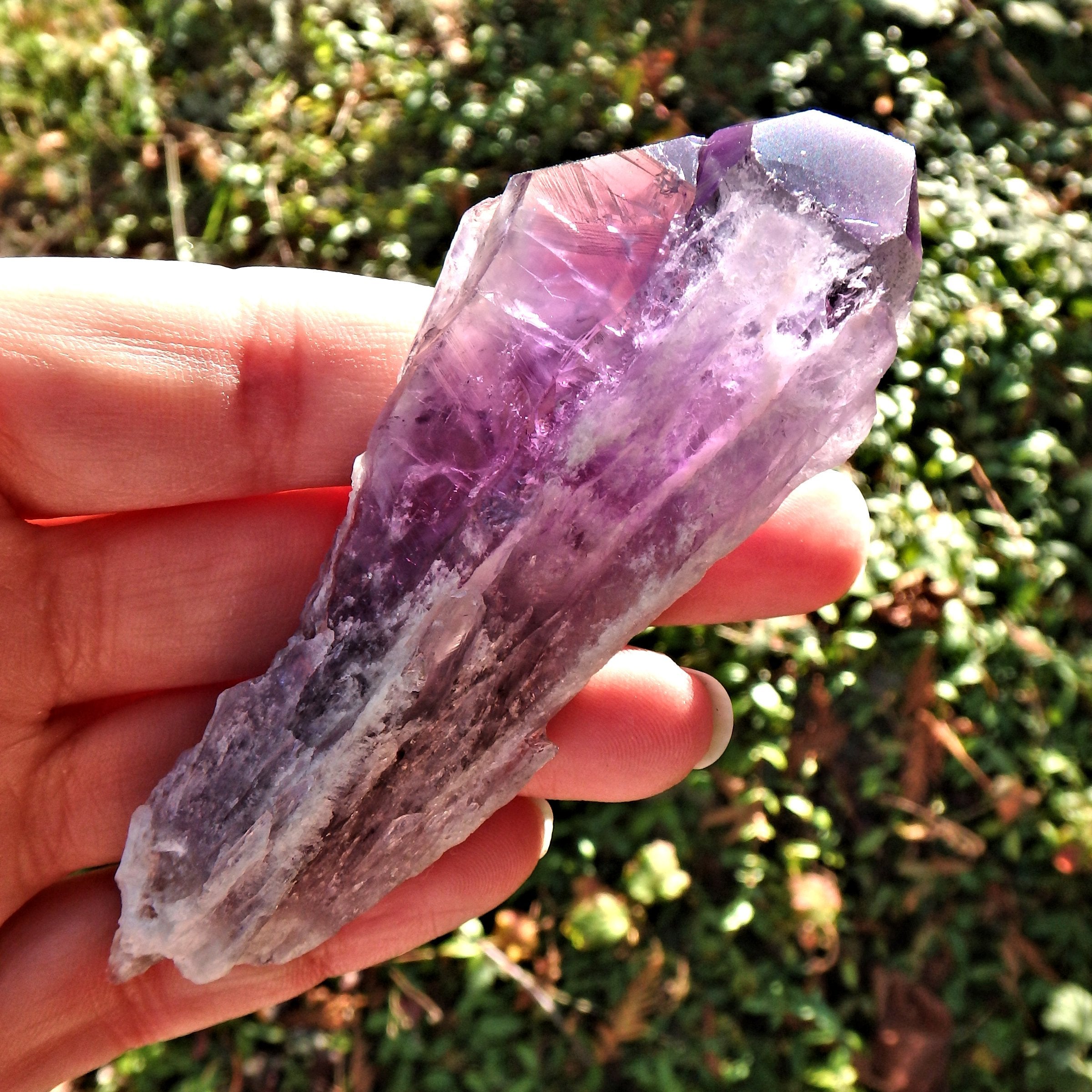 New Find~Stunning Medium Amethyst Elestial Phantom Quartz Point From Bahia, Brazil 1 - Earth Family Crystals