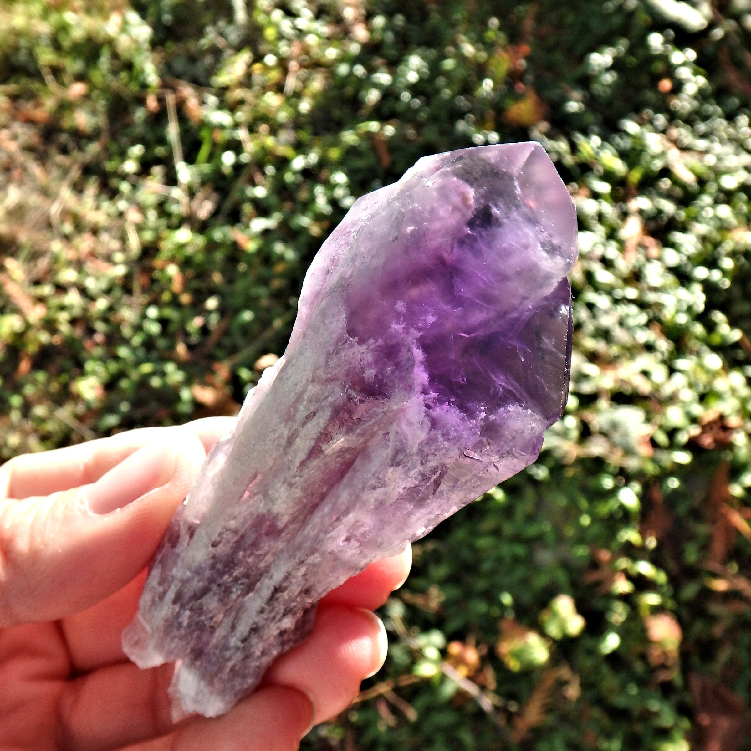 New Find~Stunning Medium Amethyst Elestial Phantom Quartz Point From Bahia, Brazil 1 - Earth Family Crystals