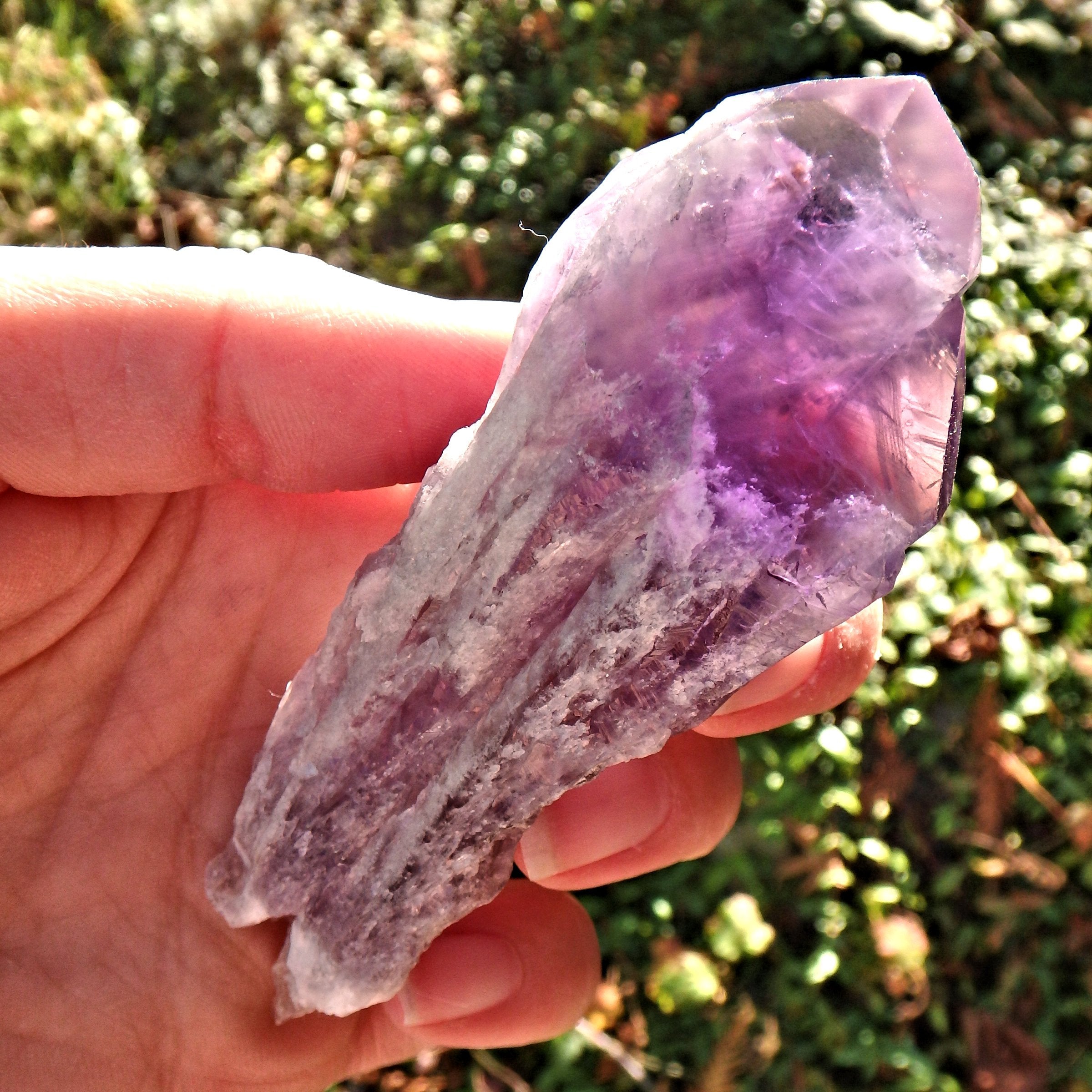 New Find~Stunning Medium Amethyst Elestial Phantom Quartz Point From Bahia, Brazil 1 - Earth Family Crystals
