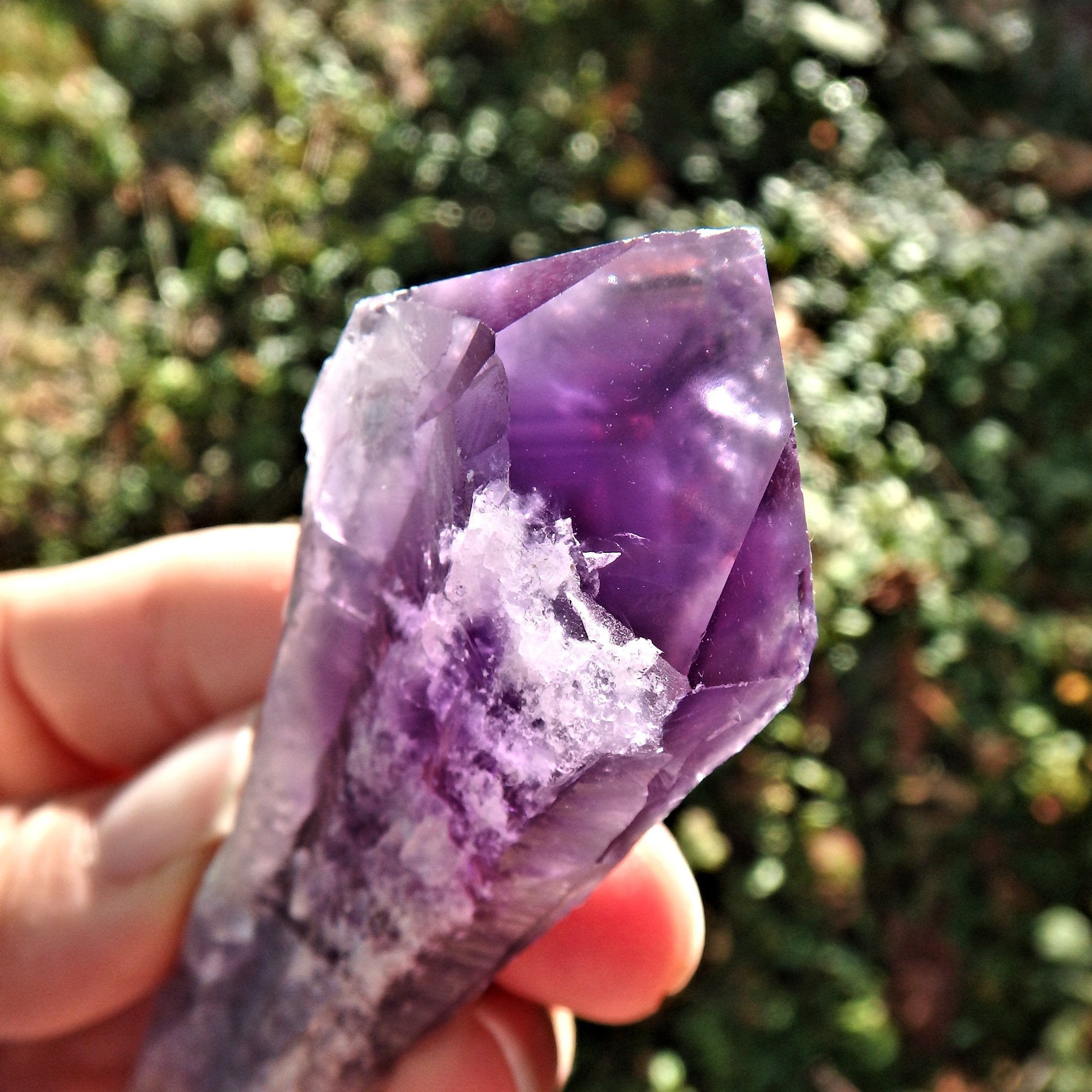New Find~Stunning Medium Amethyst Elestial Phantom Quartz Point From Bahia, Brazil 2 - Earth Family Crystals