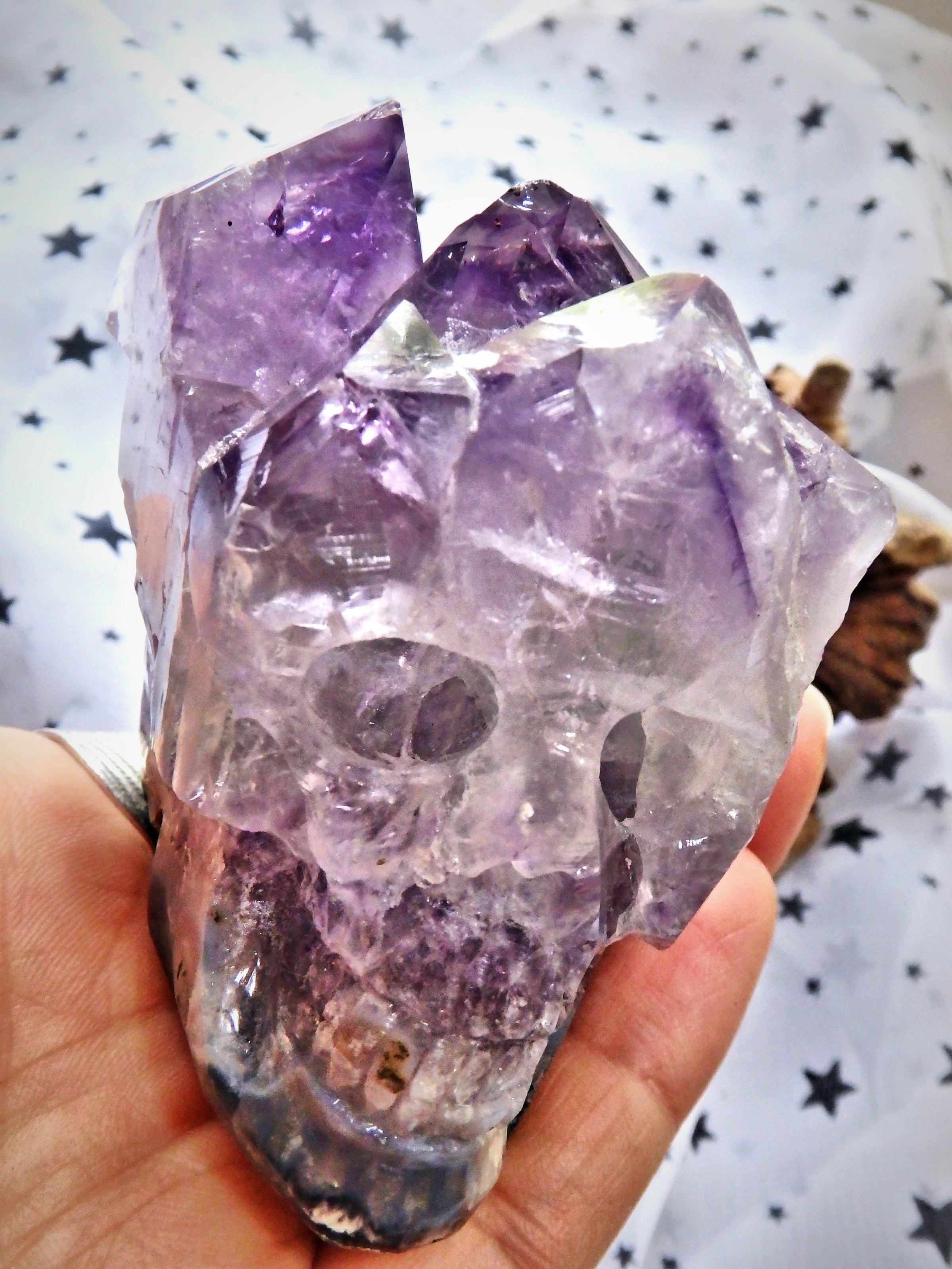 Breathtaking Amethyst Skull Carving With Personality - Earth Family Crystals