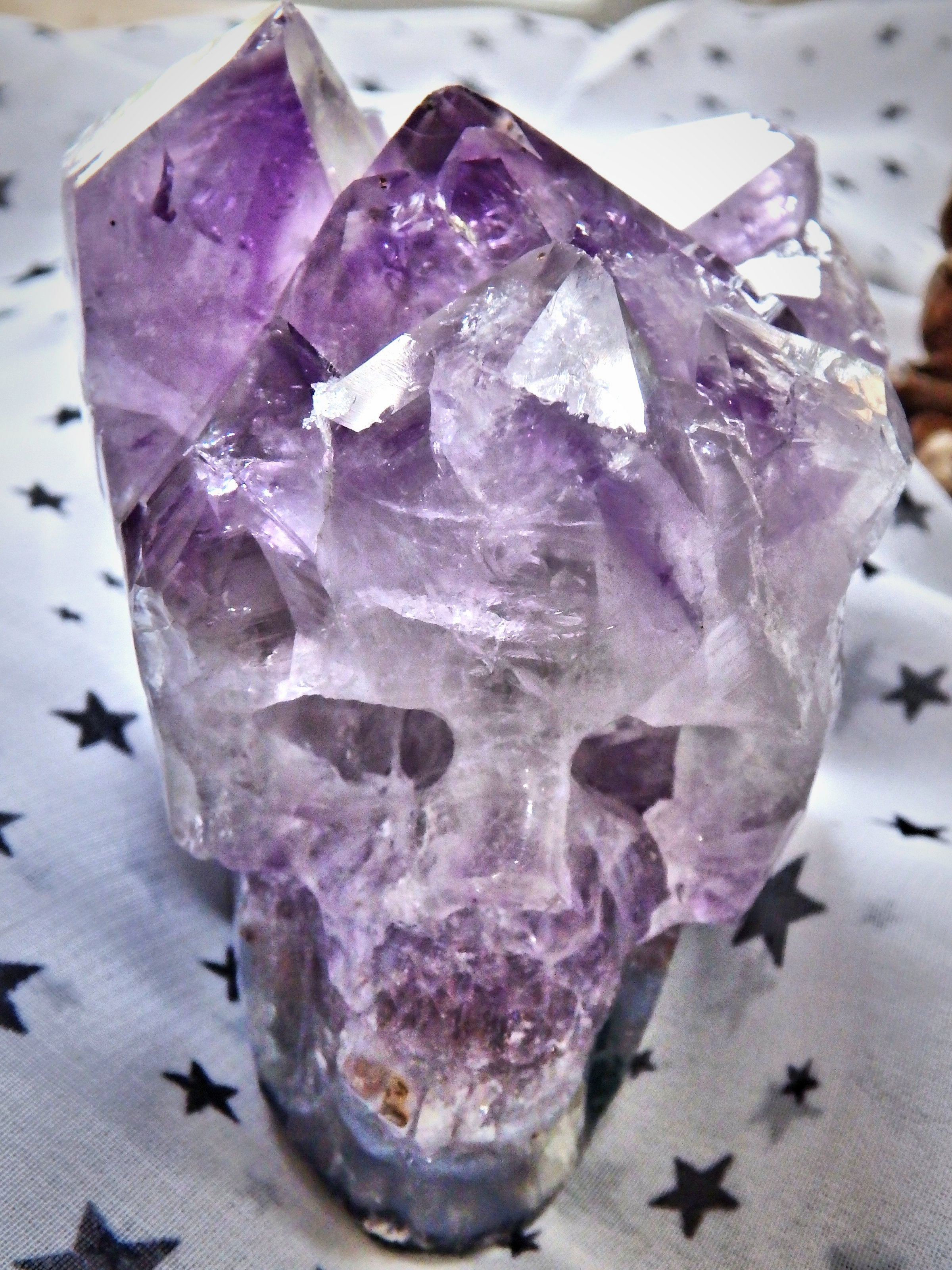 Breathtaking Amethyst Skull Carving With Personality - Earth Family Crystals