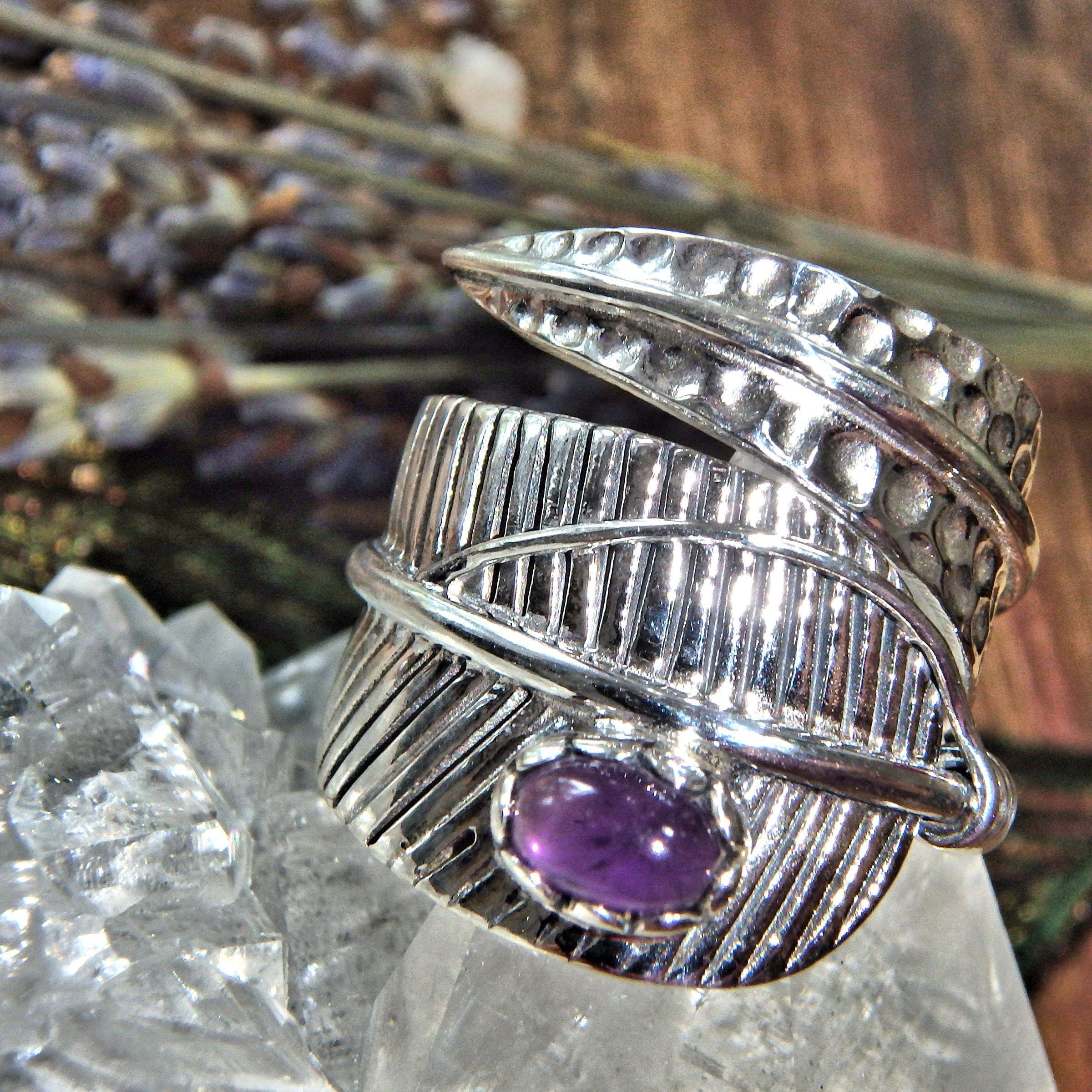 Chunky Amethyst  Sterling Silver Ring (Size 8) - Earth Family Crystals
