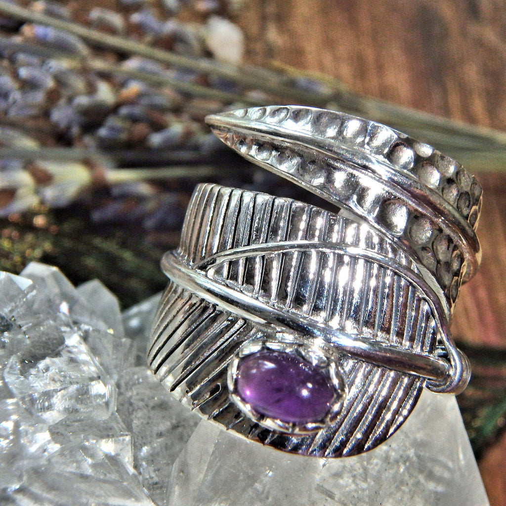 Chunky Amethyst  Sterling Silver Ring (Size 8) - Earth Family Crystals