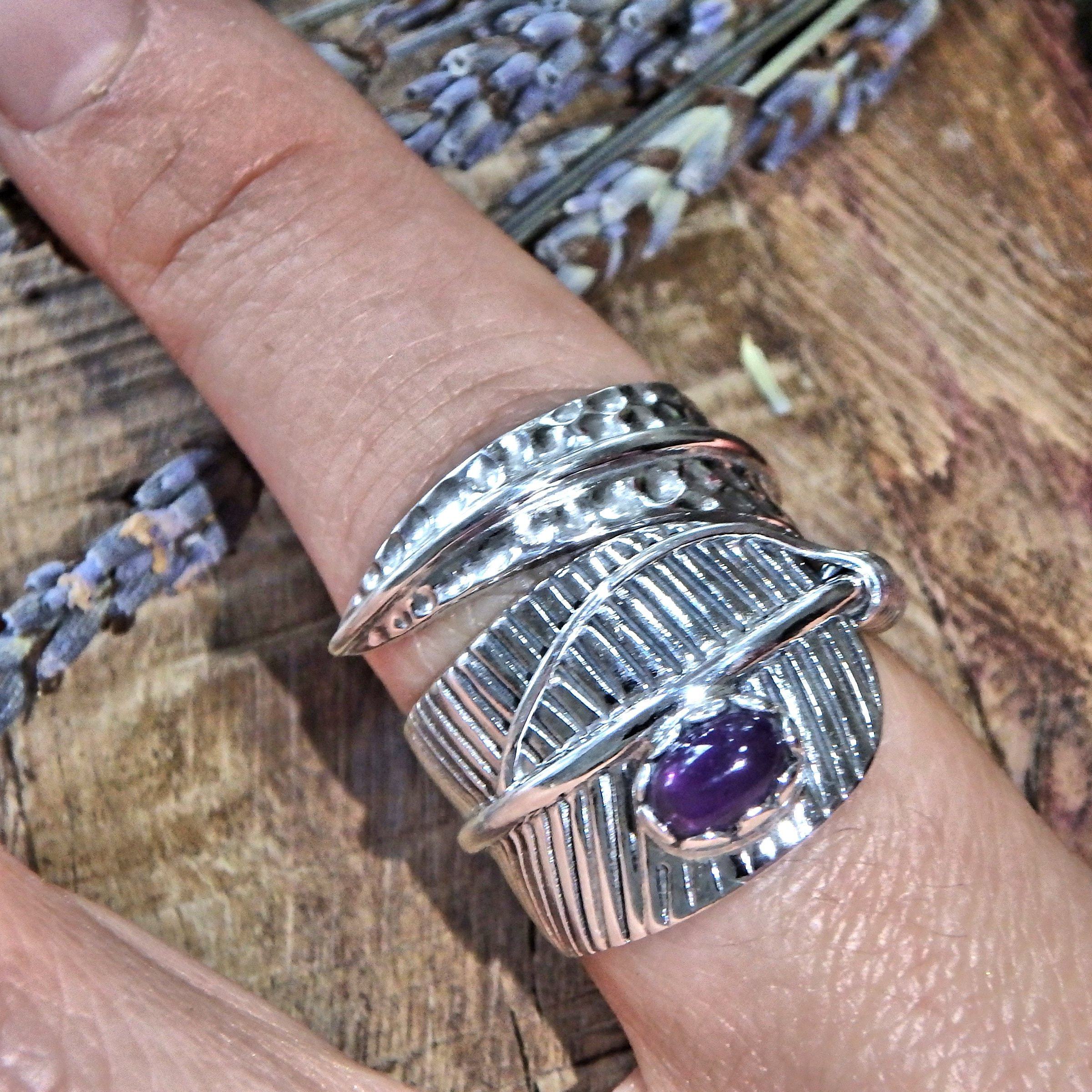 Chunky Amethyst  Sterling Silver Ring (Size 8) - Earth Family Crystals