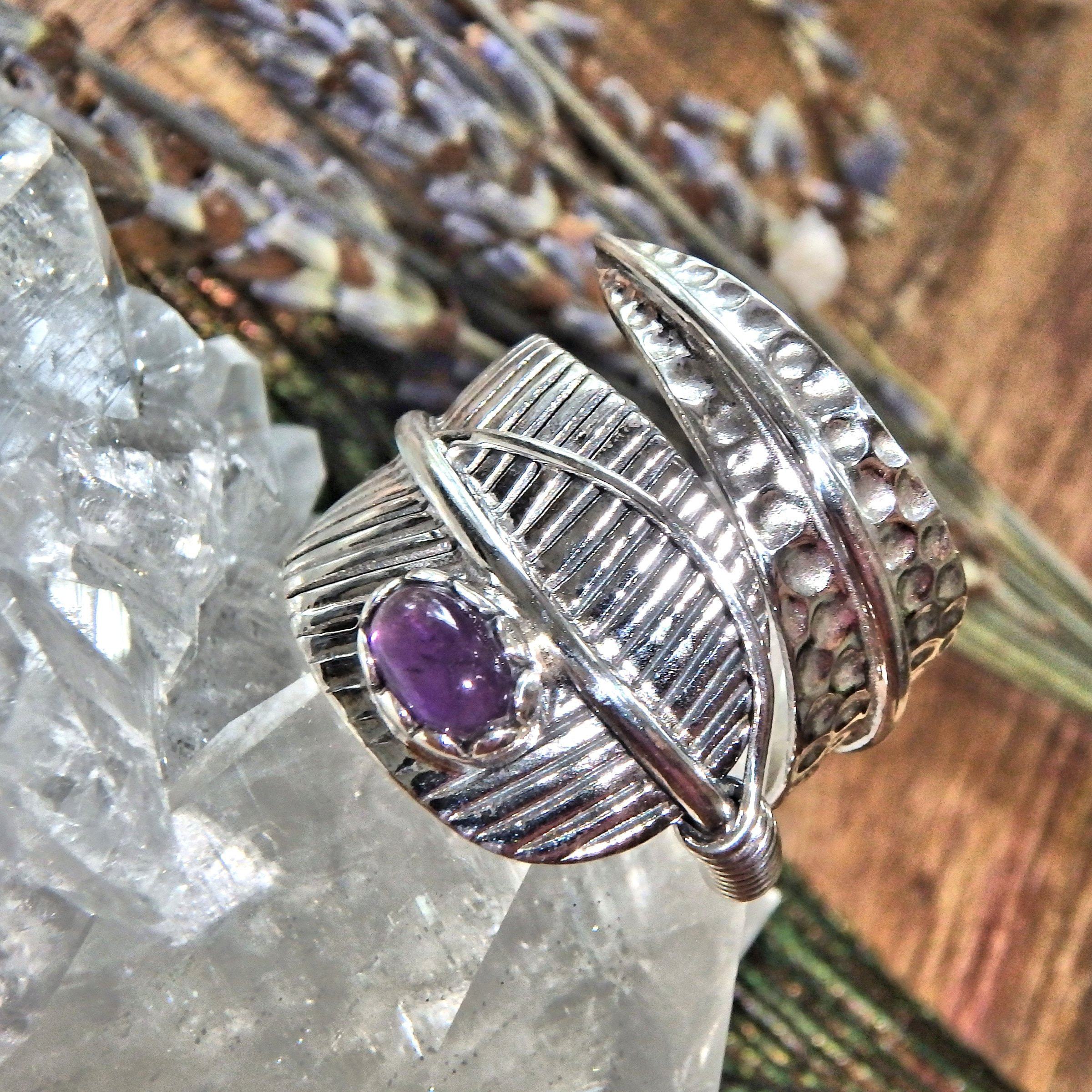 Chunky Amethyst  Sterling Silver Ring (Size 8) - Earth Family Crystals