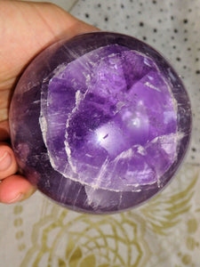 Purple Passion Jumbo Amethyst Sphere with Gorgeous Rainbow Inclusions - Earth Family Crystals