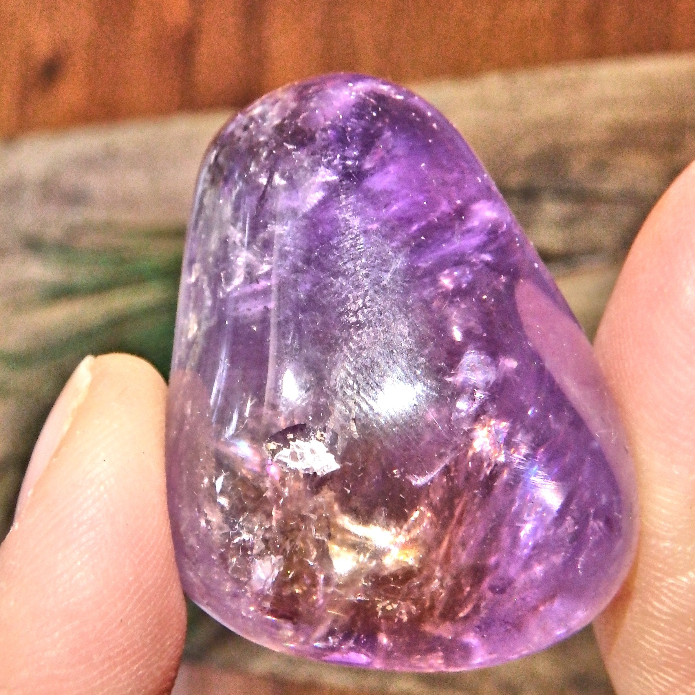 Optical Ametrine Polished Pocket Stone