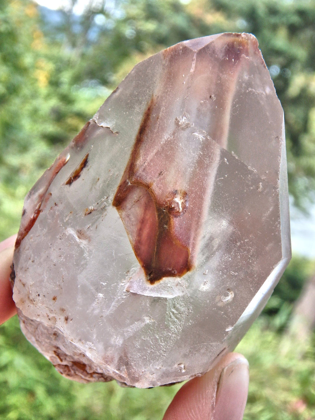 Captured in Time Lightening Cloud Angel Phantom Quartz Point From Brazil - Earth Family Crystals