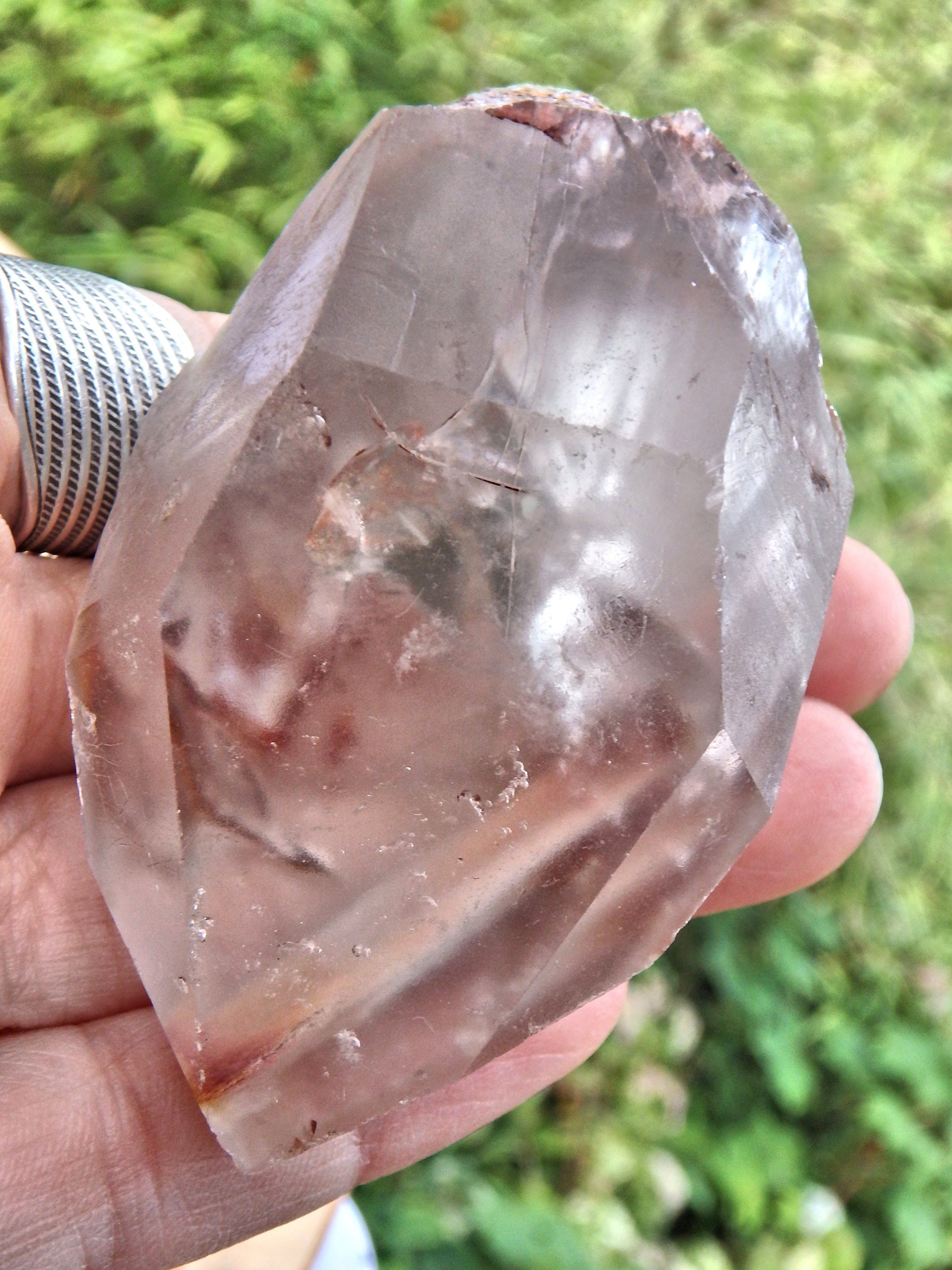 Captured in Time Lightening Cloud Angel Phantom Quartz Point From Brazil - Earth Family Crystals