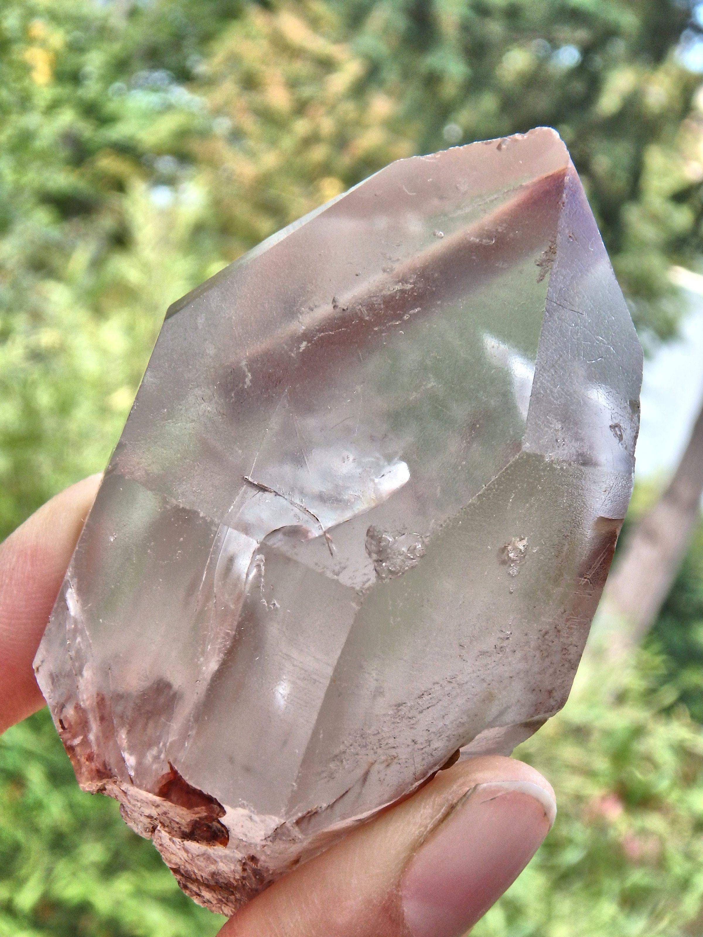 Captured in Time Lightening Cloud Angel Phantom Quartz Point From Brazil - Earth Family Crystals