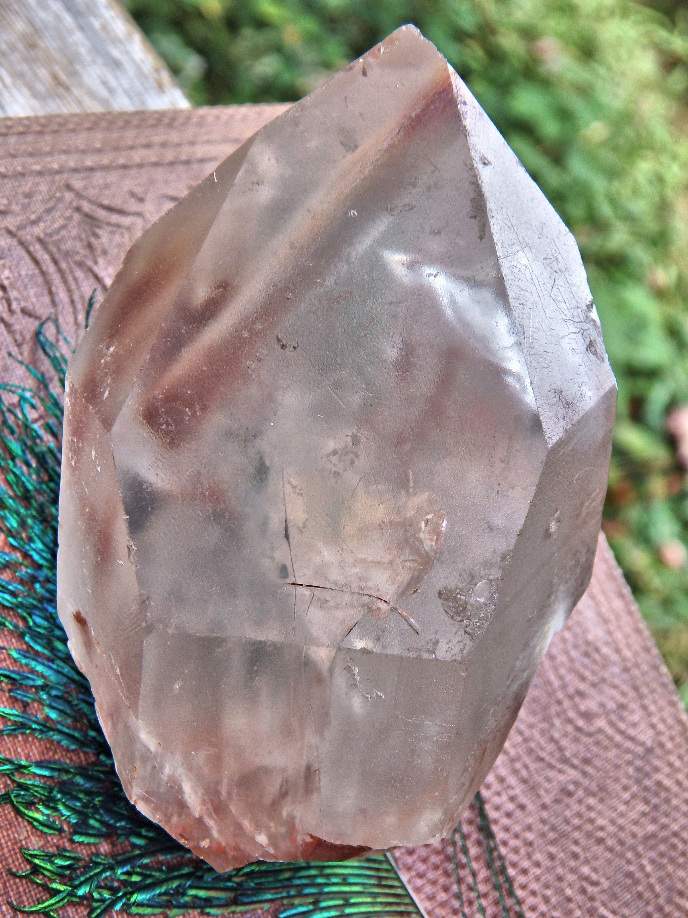 Captured in Time Lightening Cloud Angel Phantom Quartz Point From Brazil - Earth Family Crystals