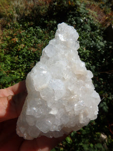 Uplifting Clear Apophyllite Natural Cluster With Stilbite Inclusions from India1 - Earth Family Crystals