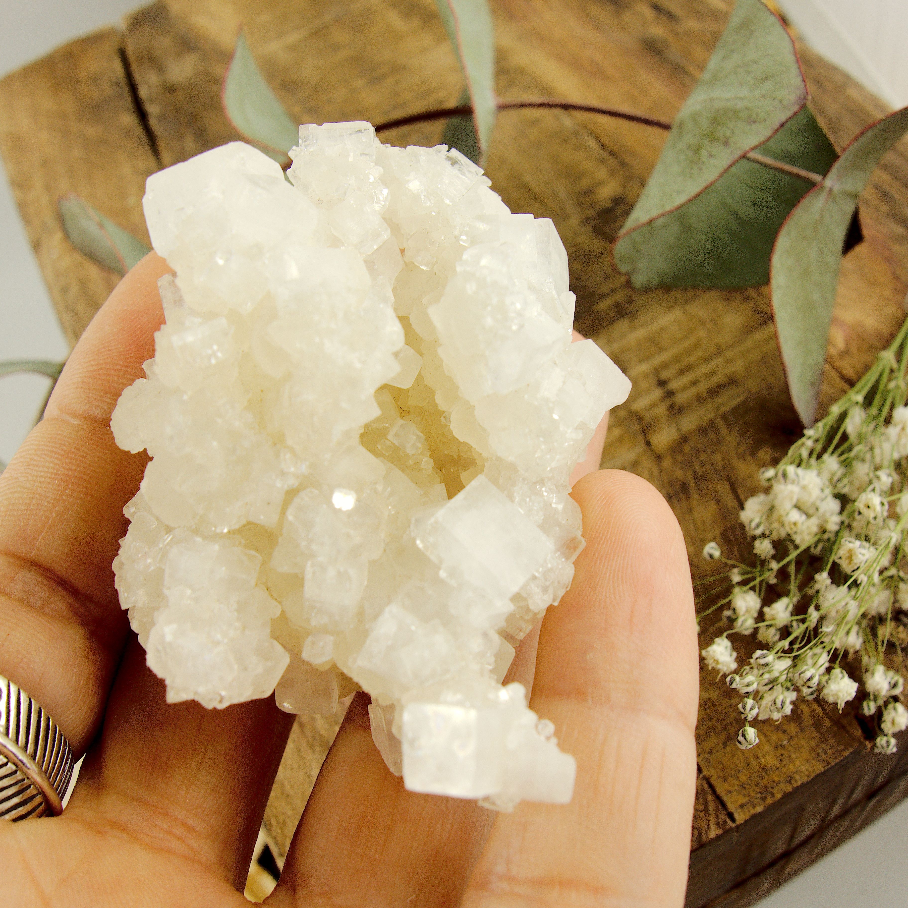 Unique Cubic Clear Apophyllite Tower Cluster From India - Earth Family Crystals