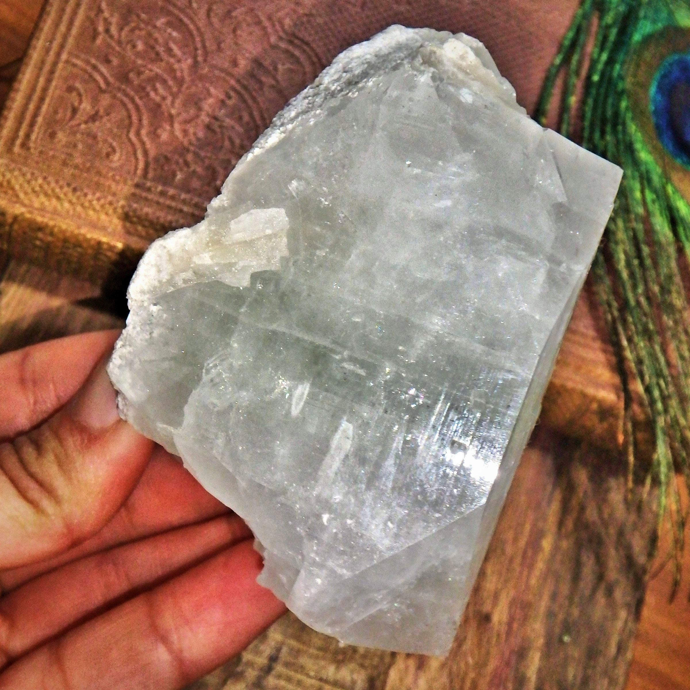 Brilliant Large Chunk of Green & White Apophyllite Cluster From India1 - Earth Family Crystals
