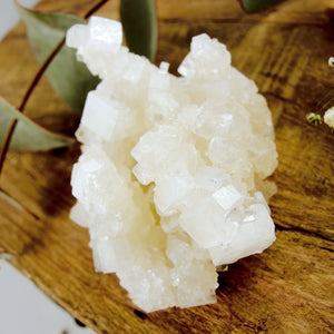 Unique Cubic Clear Apophyllite Tower Cluster From India - Earth Family Crystals