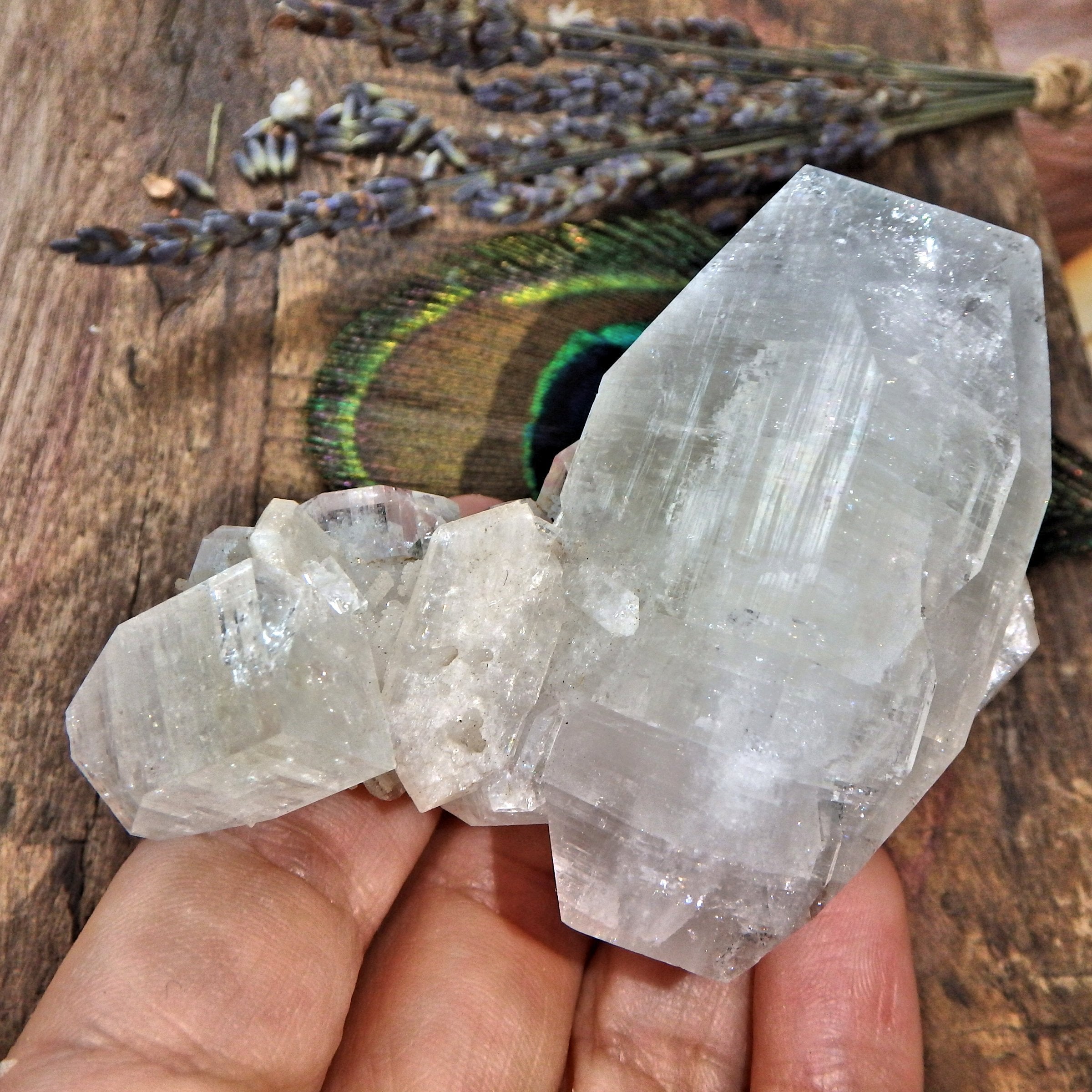 Fantastic Clear & Green Apophyllite With Pink Stilbite Inclusions - Earth Family Crystals