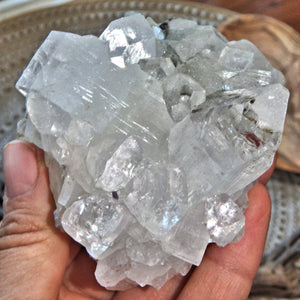 Radiant Golden Calcite & Clear Apophyllite Formation From India