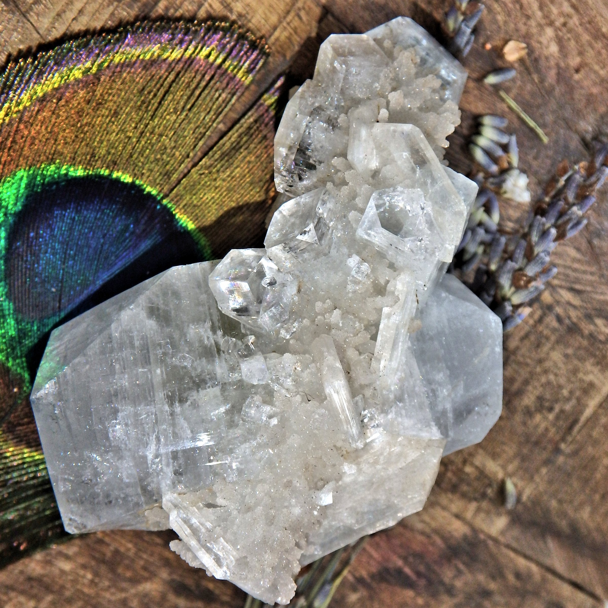 Fantastic Clear & Green Apophyllite With Pink Stilbite Inclusions - Earth Family Crystals