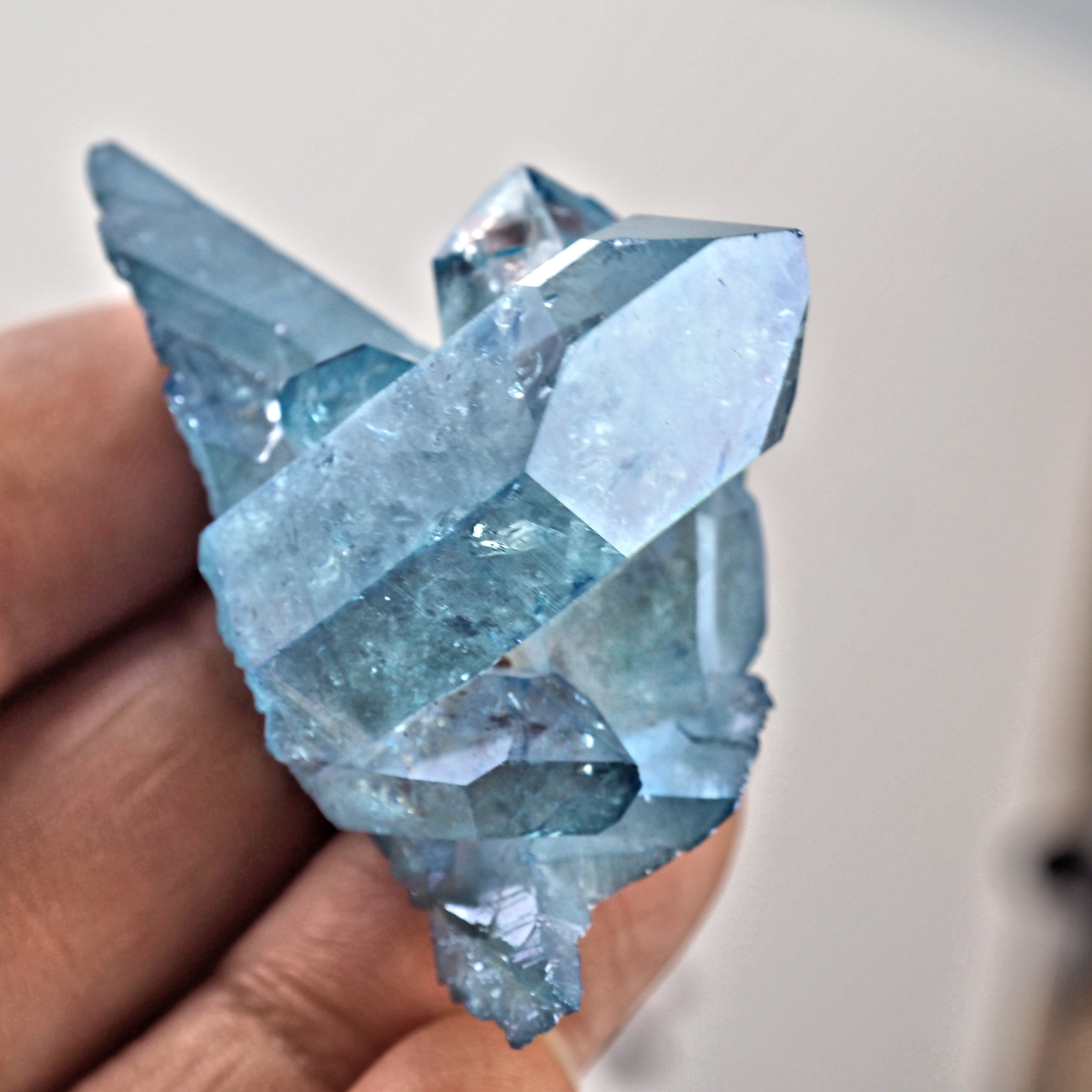 Sparkling Blue Aqua Aura Quartz Cluster From Arkansas #7 - Earth Family Crystals