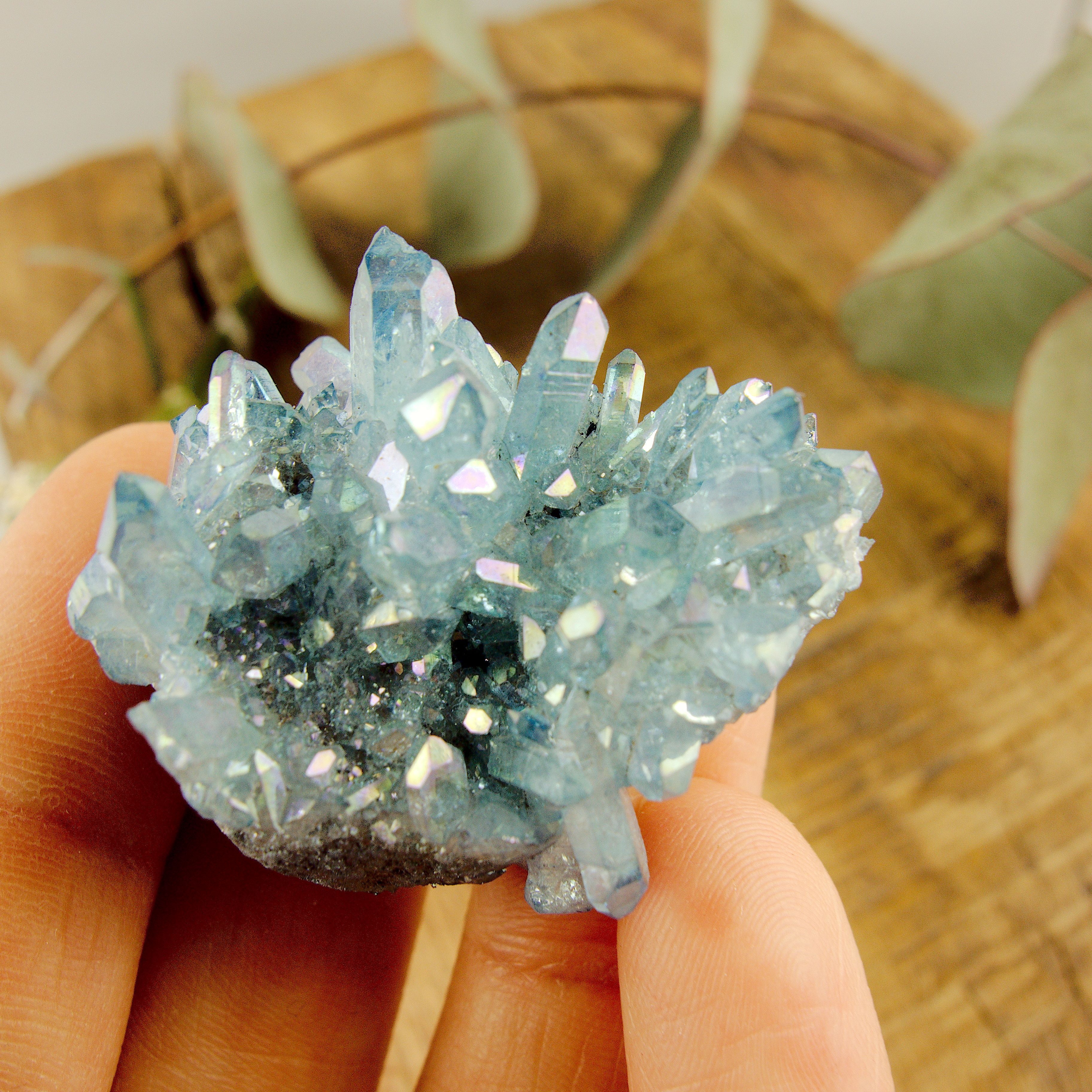 Gorgeous Druzy Aqua Aura Quartz Cluster From Arkansas #2 - Earth Family Crystals