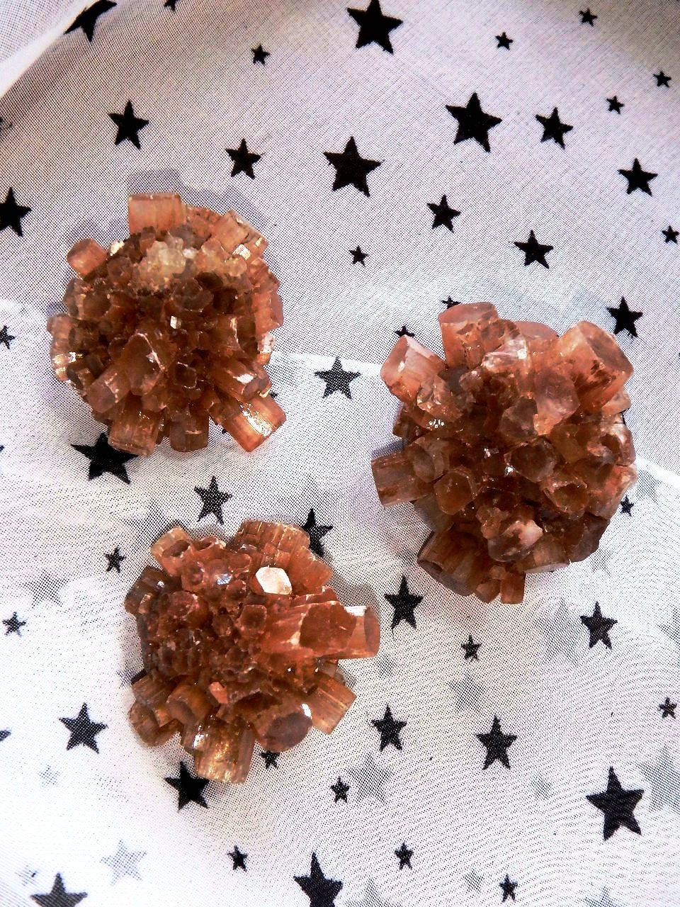 Orange Star Aragonite Hand Held Specimen (1) - Earth Family Crystals