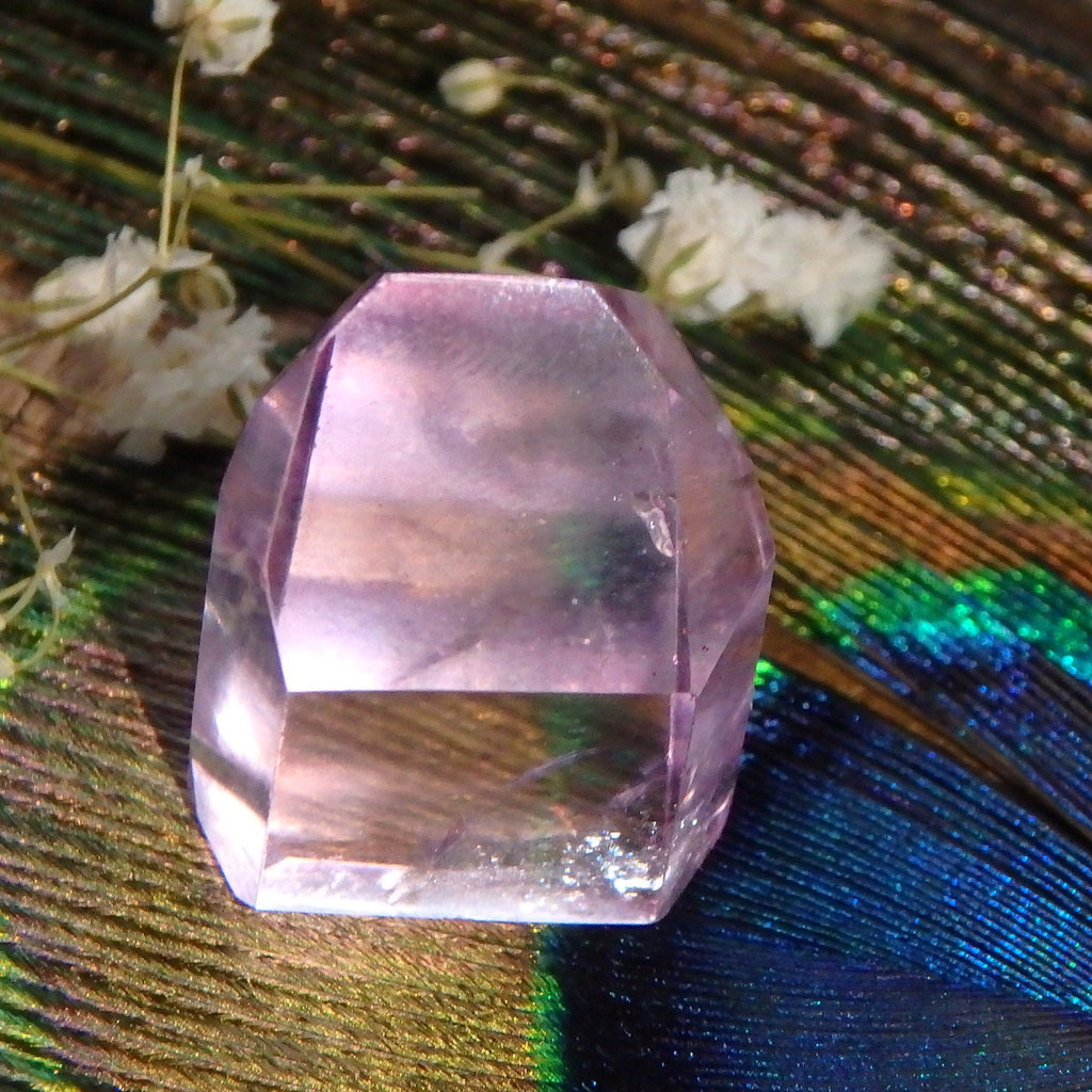 Cranberry Pink Rose Aura Quartz Mini Standing Generator - Earth Family Crystals