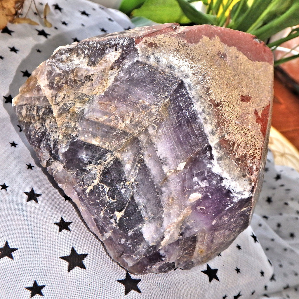 Record Keeper & Red Hematite Large Standing Display Point Auralite-23 From Canada - Earth Family Crystals