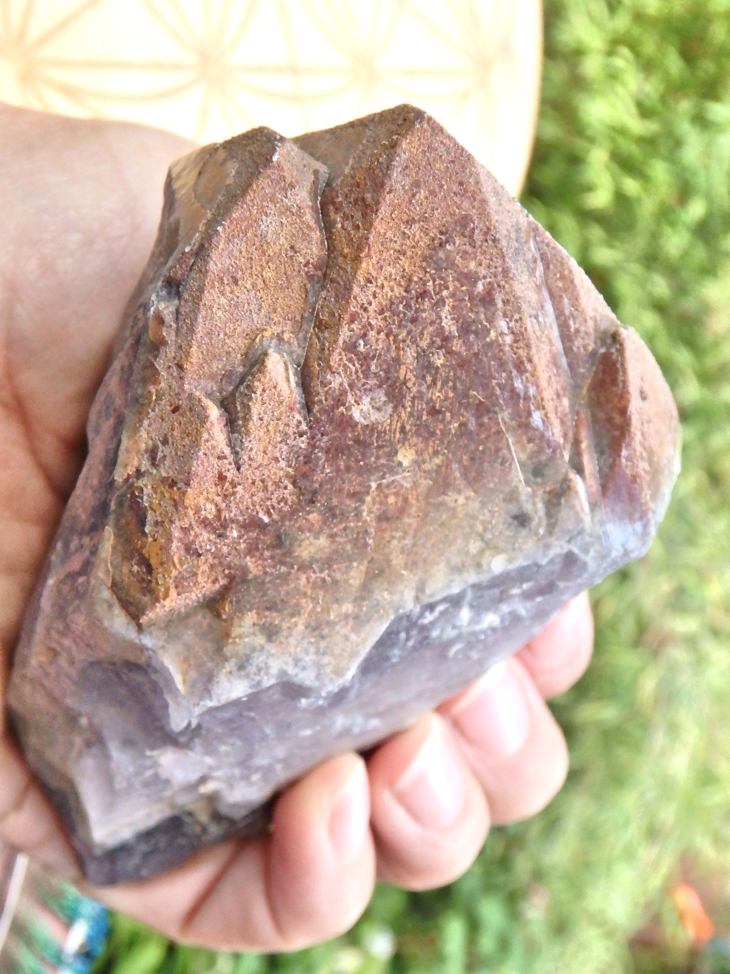 Powerful Perfect Hematite Capped Record Keeper Point Auralite-23 With Self Healing From Ontario, Canada