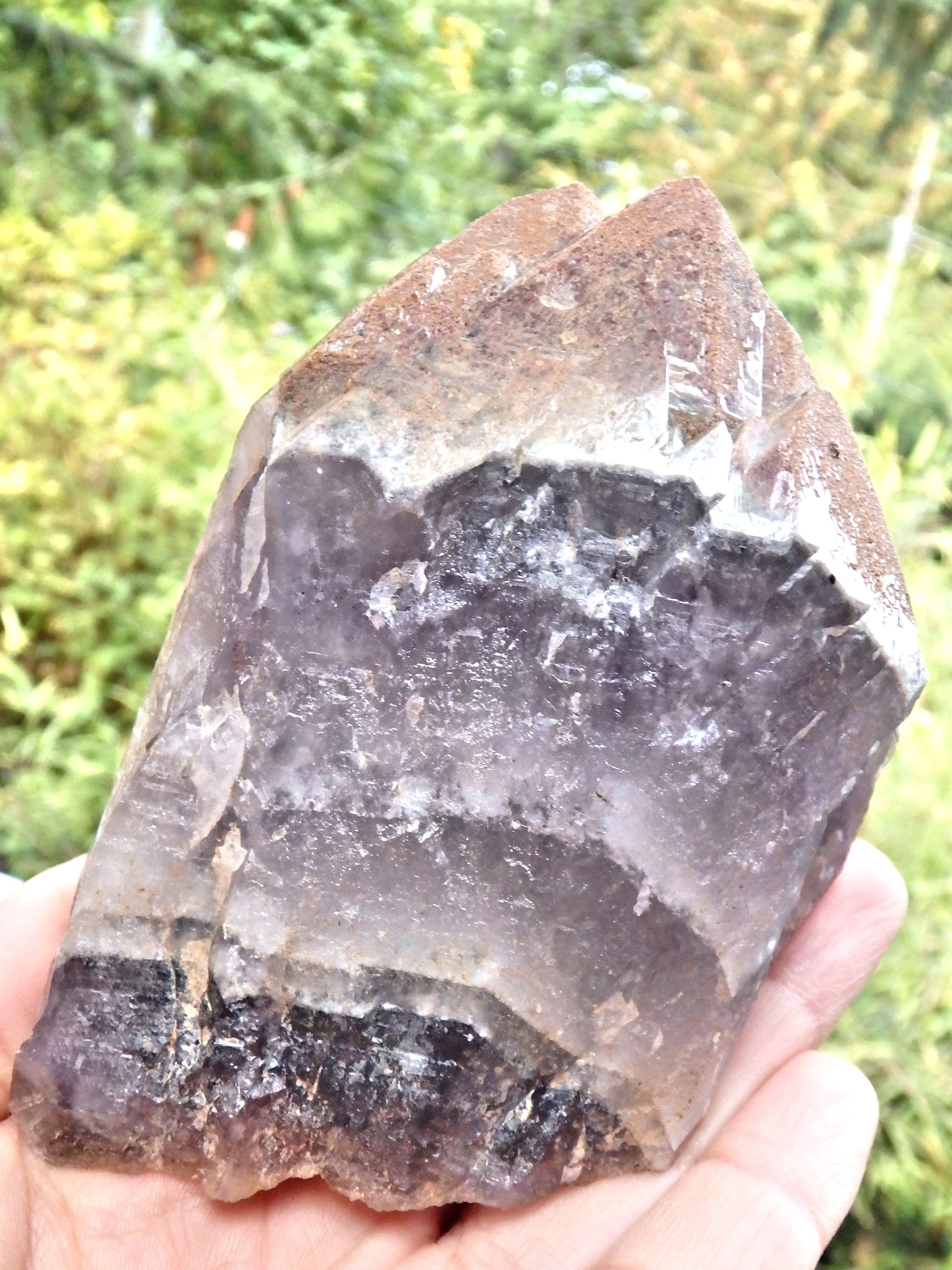 Powerful Perfect Hematite Capped Record Keeper Point Auralite-23 With Self Healing From Ontario, Canada