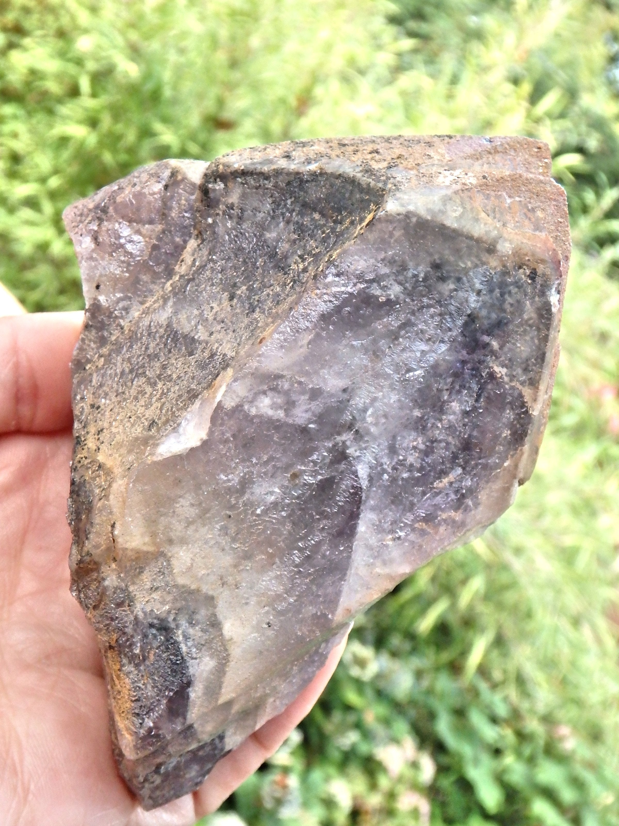 Powerful Perfect Hematite Capped Record Keeper Point Auralite-23 With Self Healing From Ontario, Canada