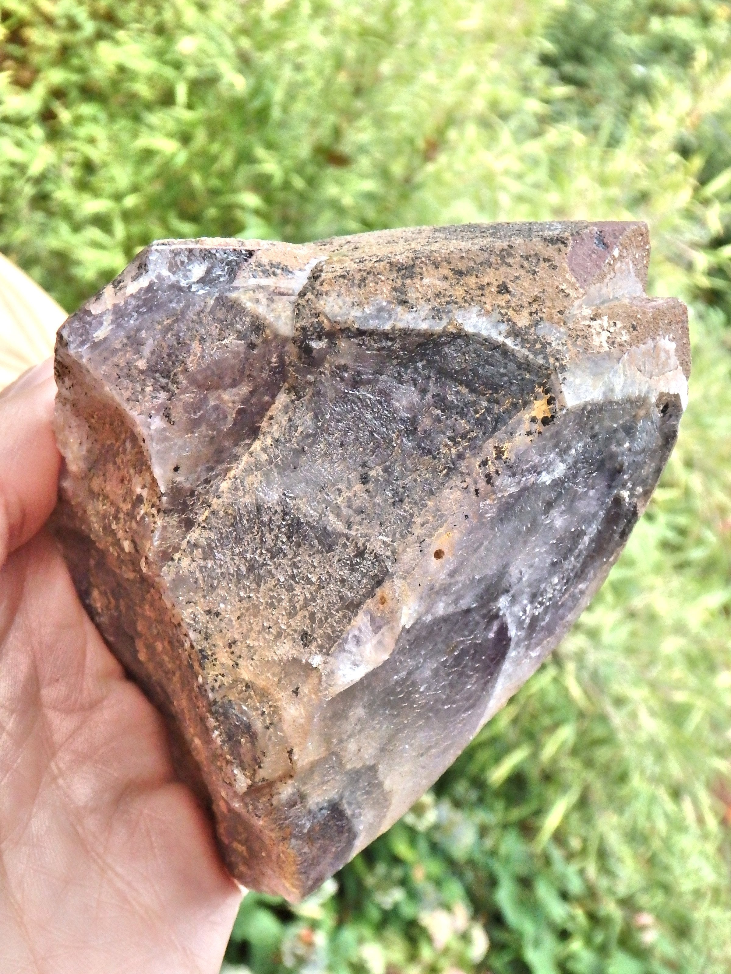 Powerful Perfect Hematite Capped Record Keeper Point Auralite-23 With Self Healing From Ontario, Canada
