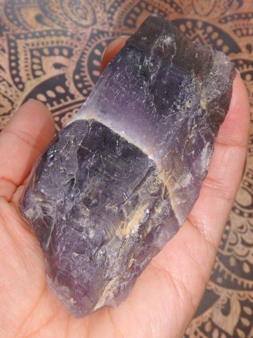 Dark Purple Canadian Auralite-23 Natural Hand Held Specimen - Earth Family Crystals