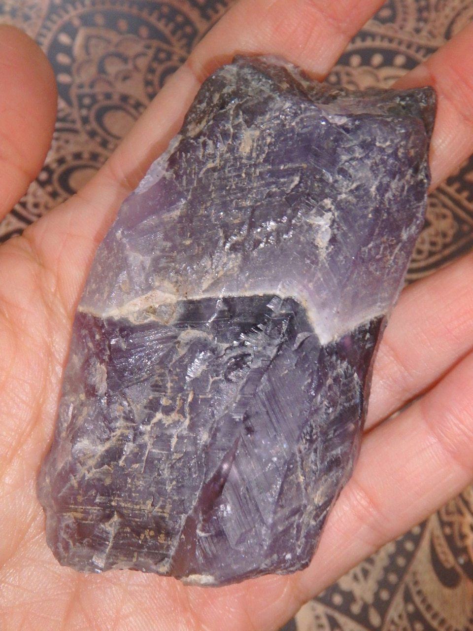 Dark Purple Canadian Auralite-23 Natural Hand Held Specimen - Earth Family Crystals