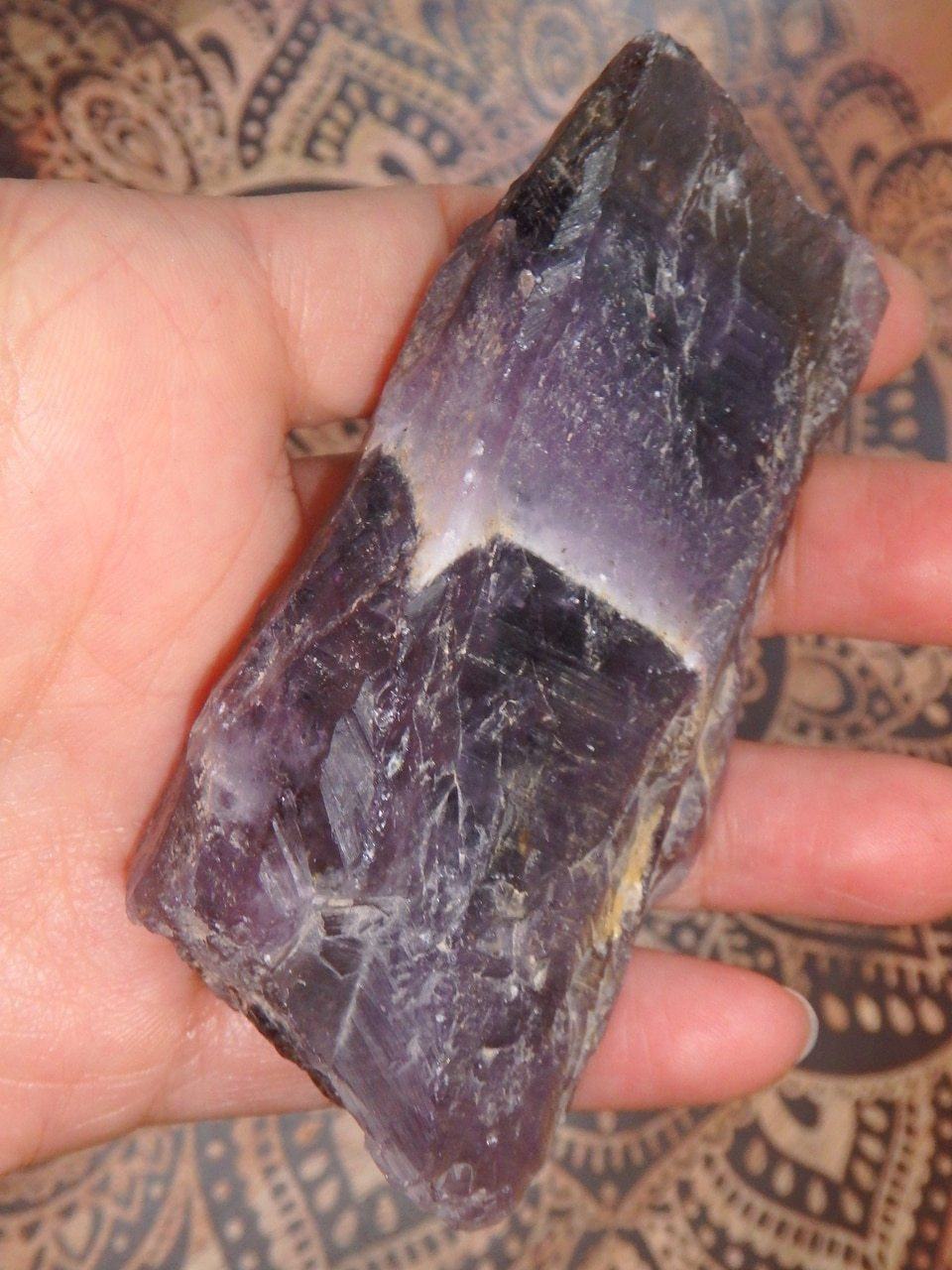 Dark Purple Canadian Auralite-23 Natural Hand Held Specimen - Earth Family Crystals