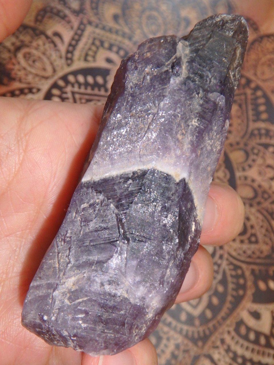Dark Purple Canadian Auralite-23 Natural Hand Held Specimen - Earth Family Crystals