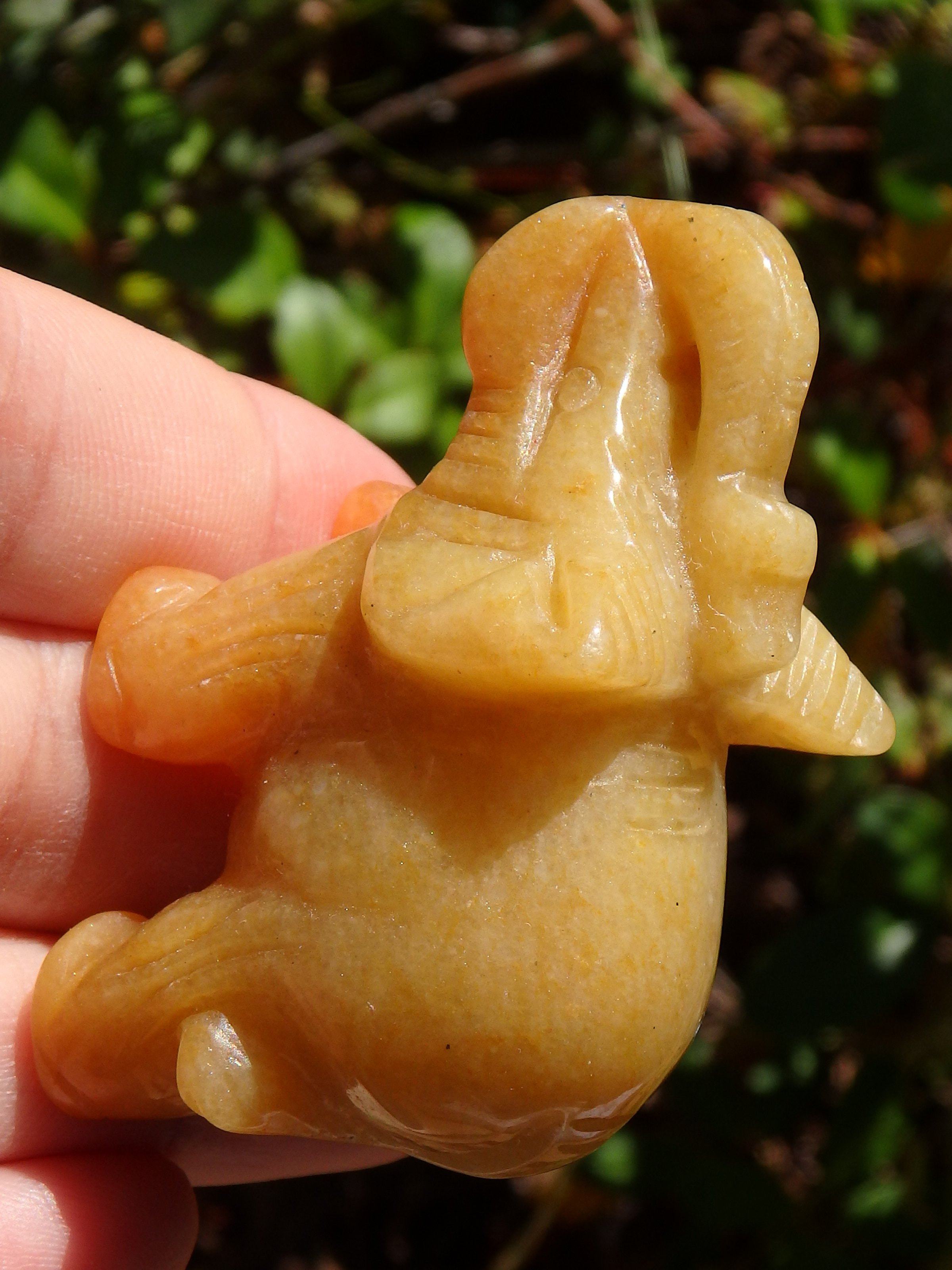 Adorable Orange Aventurine Elephant Carving - Earth Family Crystals