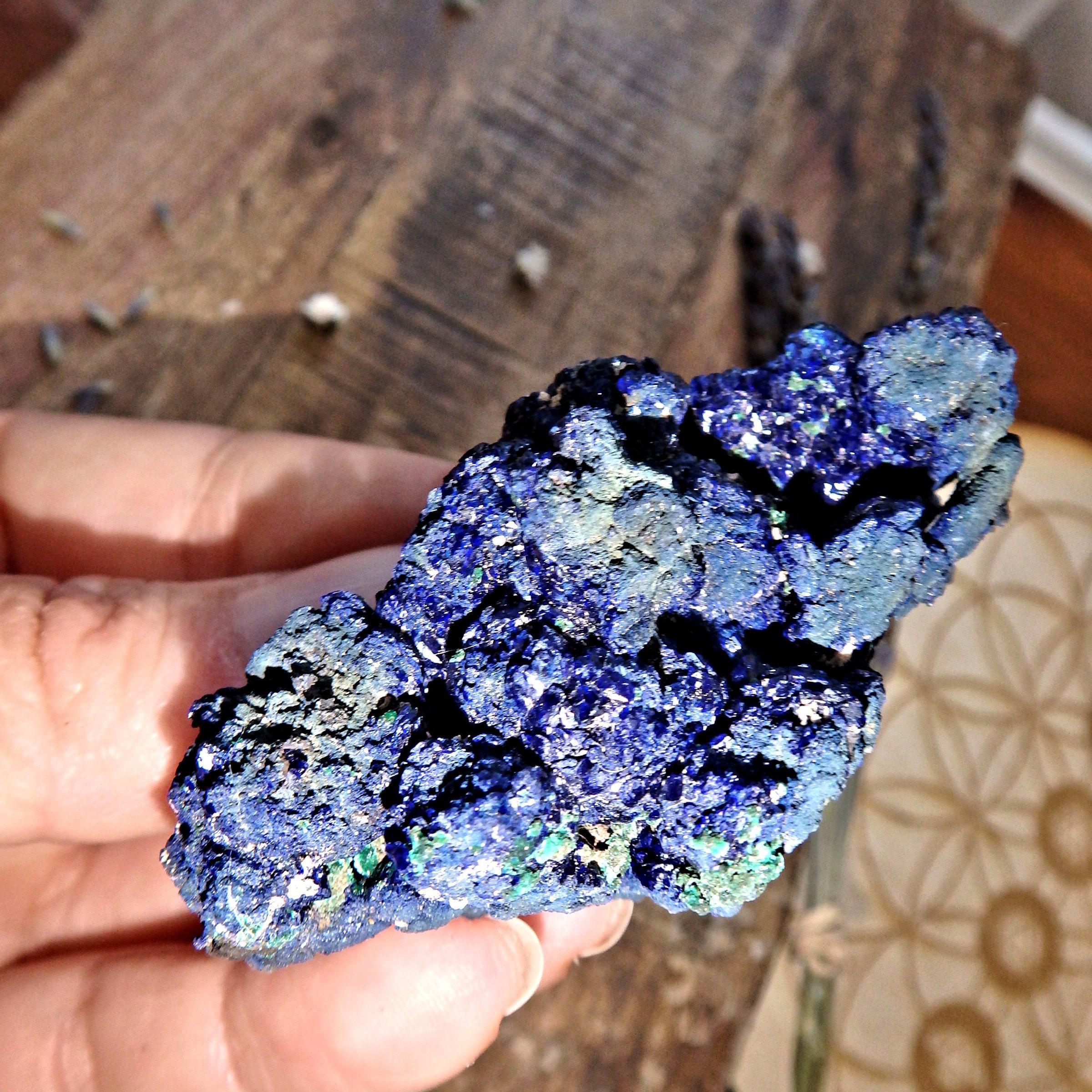 Deep Cobalt Blue Azurite Specimen from Morenci Mine, Arizona - Earth Family Crystals