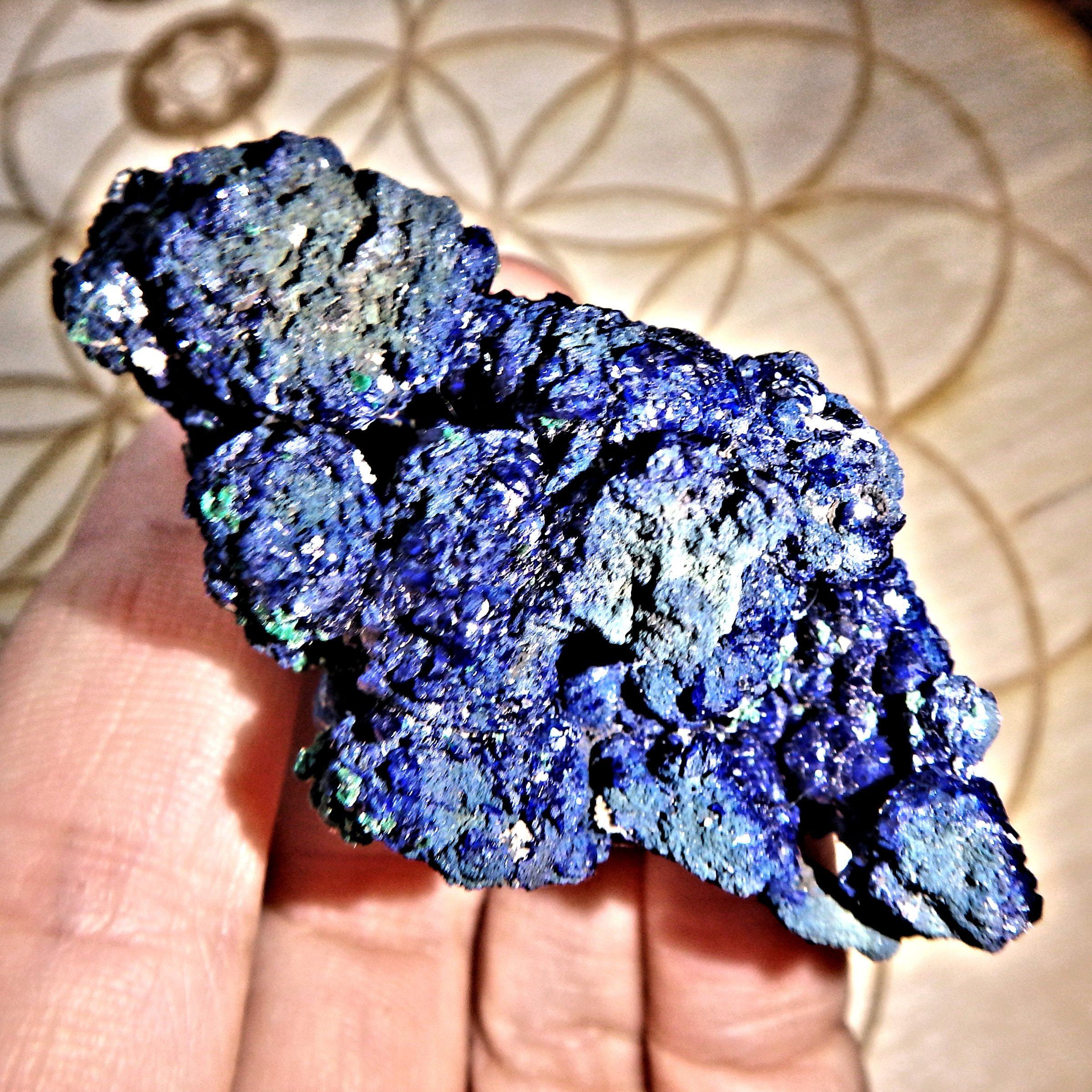 Deep Cobalt Blue Azurite Specimen from Morenci Mine, Arizona - Earth Family Crystals