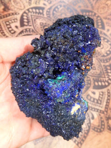 RESERVED FOR AL! Amazing Structure Large Deep Cobalt Blue Azurite Cluster With Green Malachite Inclusions - Earth Family Crystals