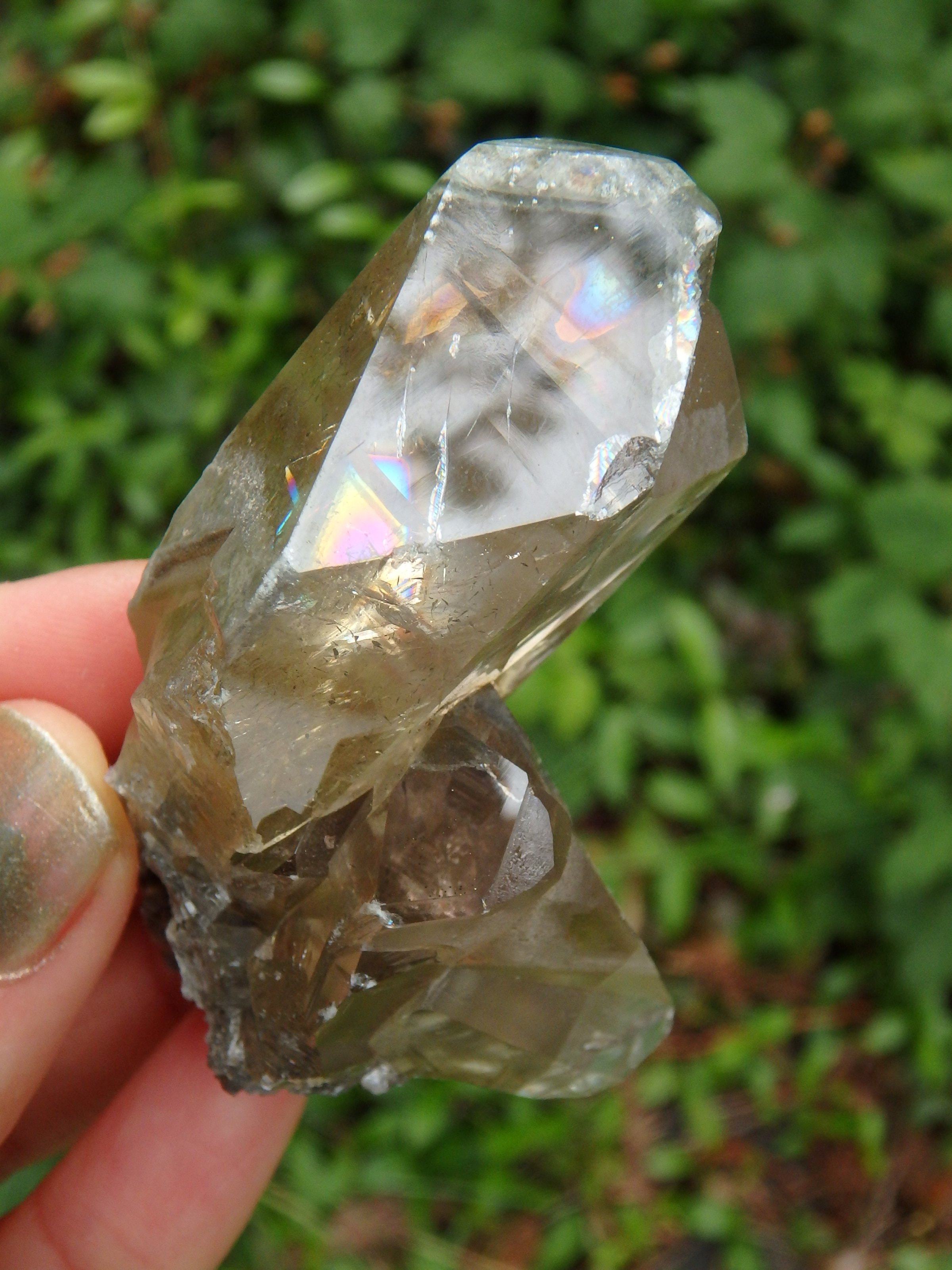 Brilliant Golden Barite Cluster With Hidden Rainbow Specimen 1 - Earth Family Crystals
