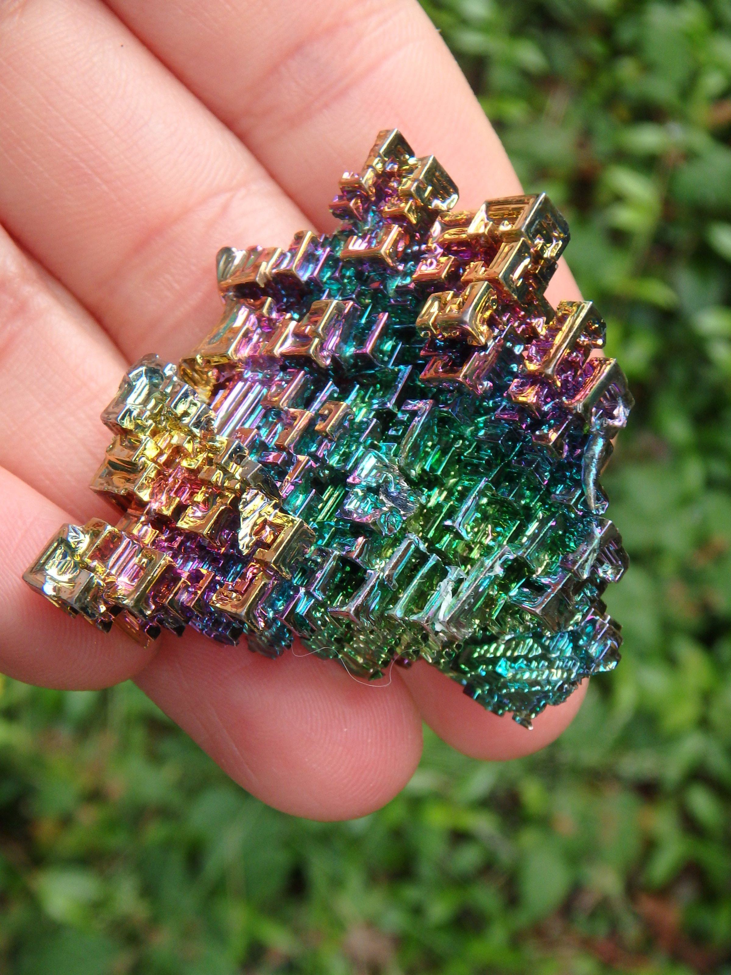 3D Structure Rainbow Bismuth Specimen From Germany - Earth Family Crystals