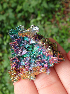 3D Structure Rainbow Bismuth Specimen From Germany - Earth Family Crystals