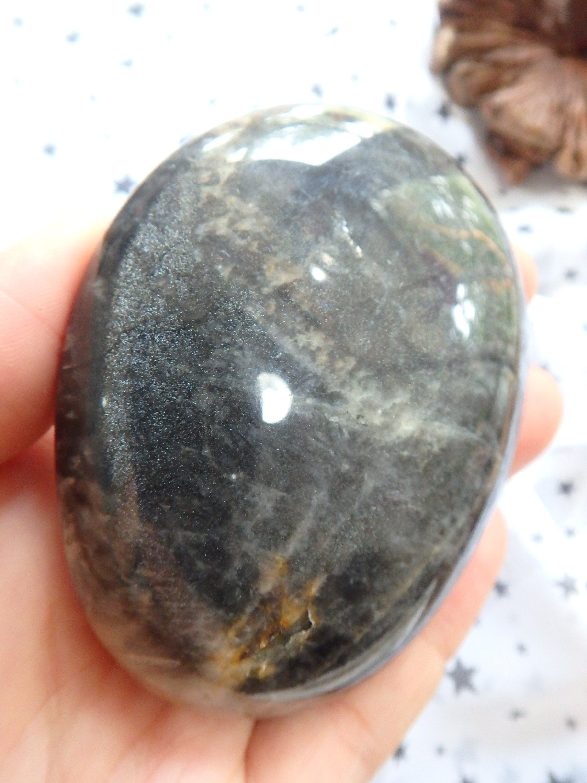 Moving Rainbow Sparkle Black Moonstone Specimen From Madagascar - Earth Family Crystals