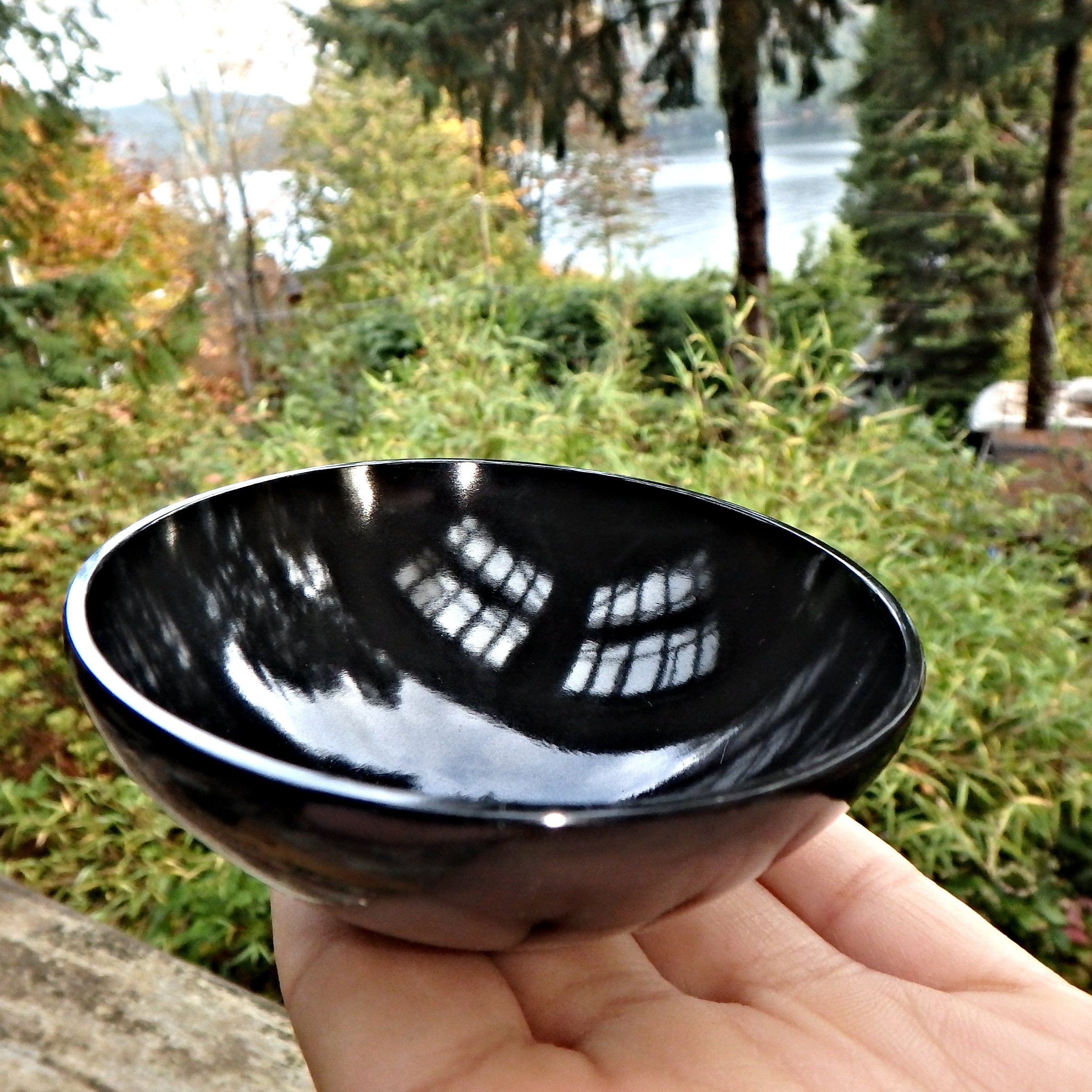 Fantastic Black Obsidian Bowl Carving -Perfect to Hold Sacred Treasures 1 - Earth Family Crystals
